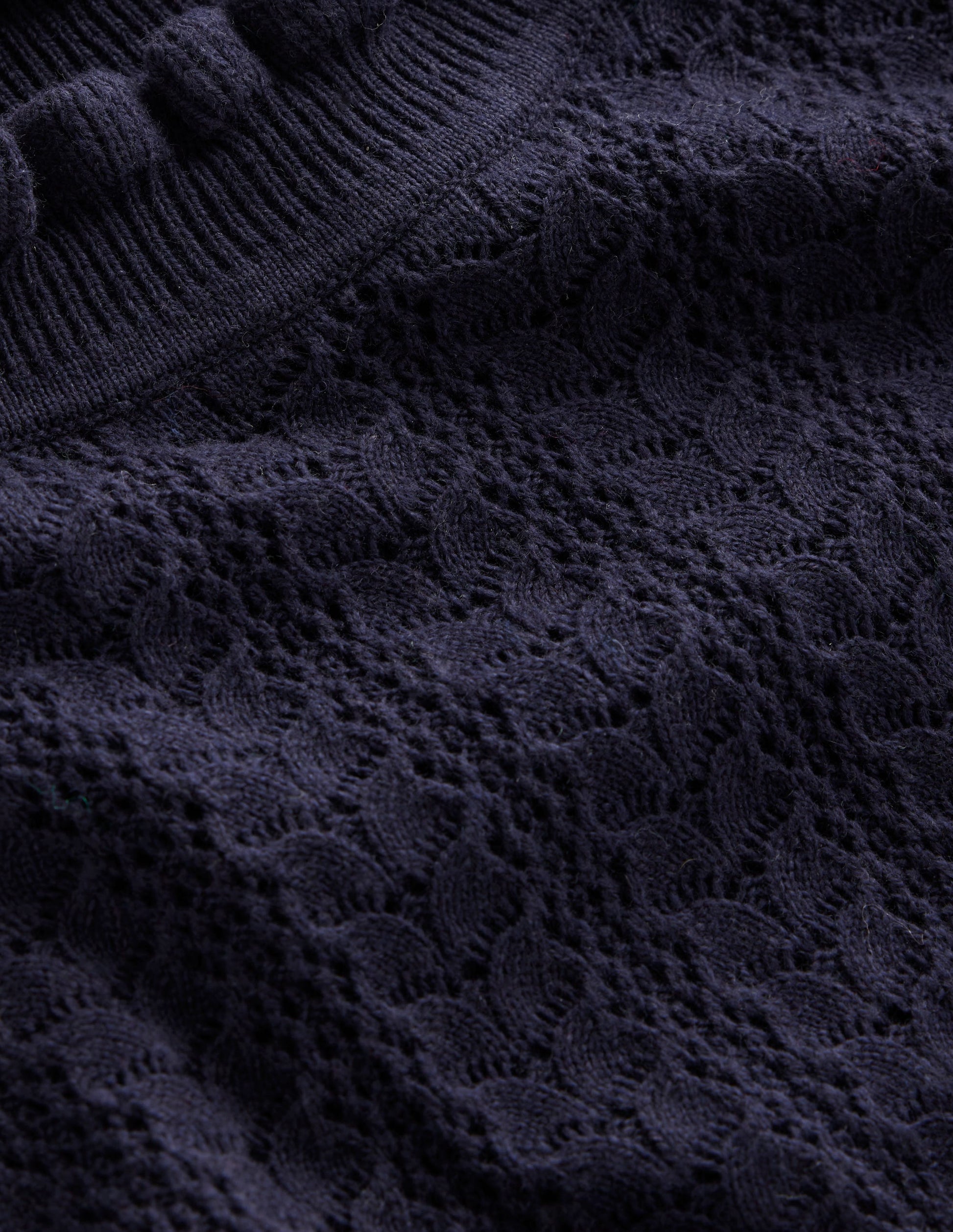Tia Pointelle Frilled Jumper-Navy-6