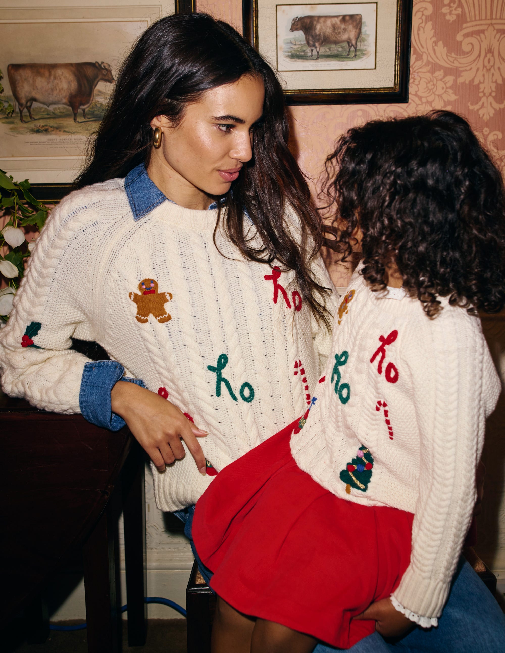 Heritage Cable Jumper-Warm Ivory, Ho Ho Ho - Image 7
