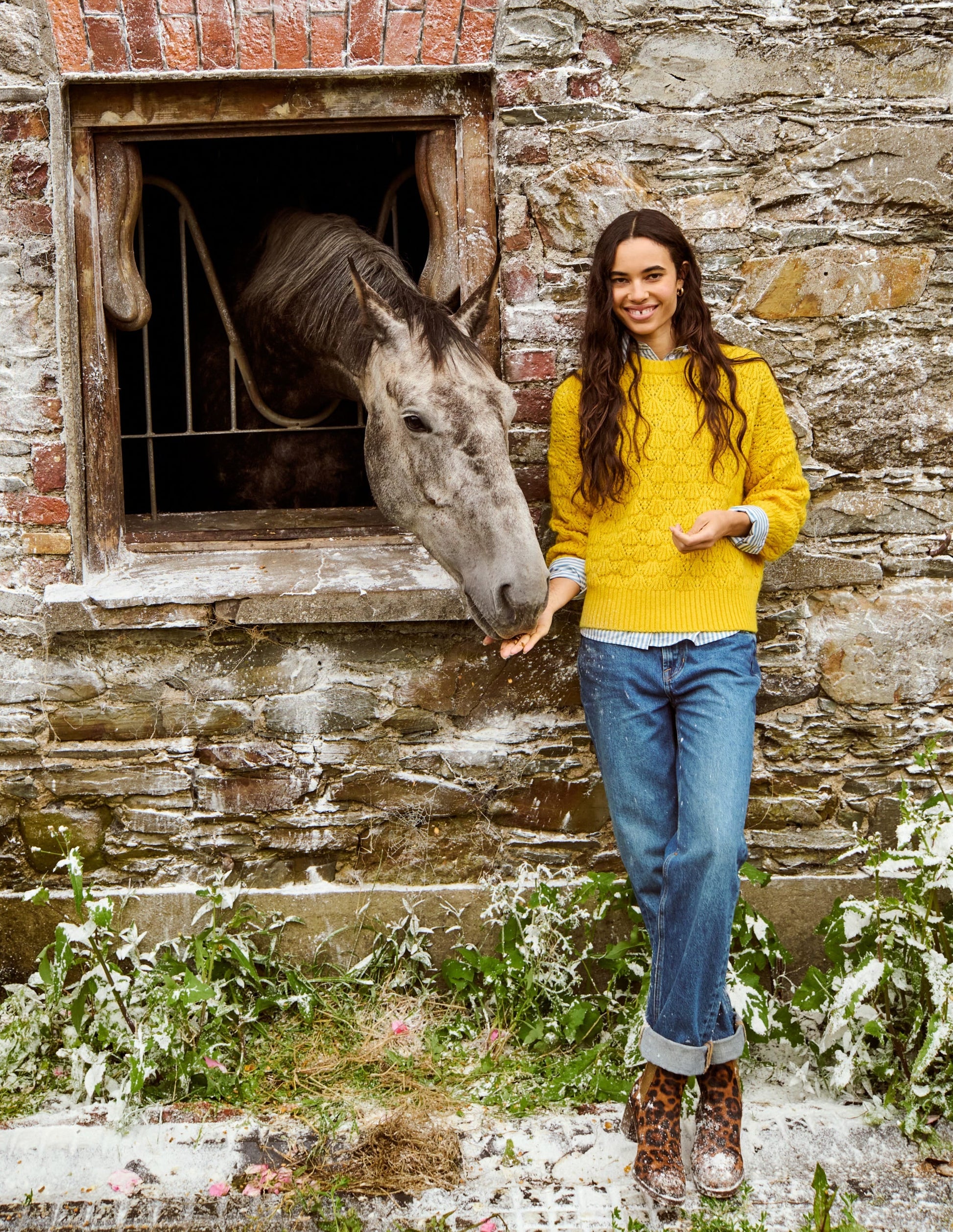 Chunky Pointelle Jumper-Pineapple Yellow-5