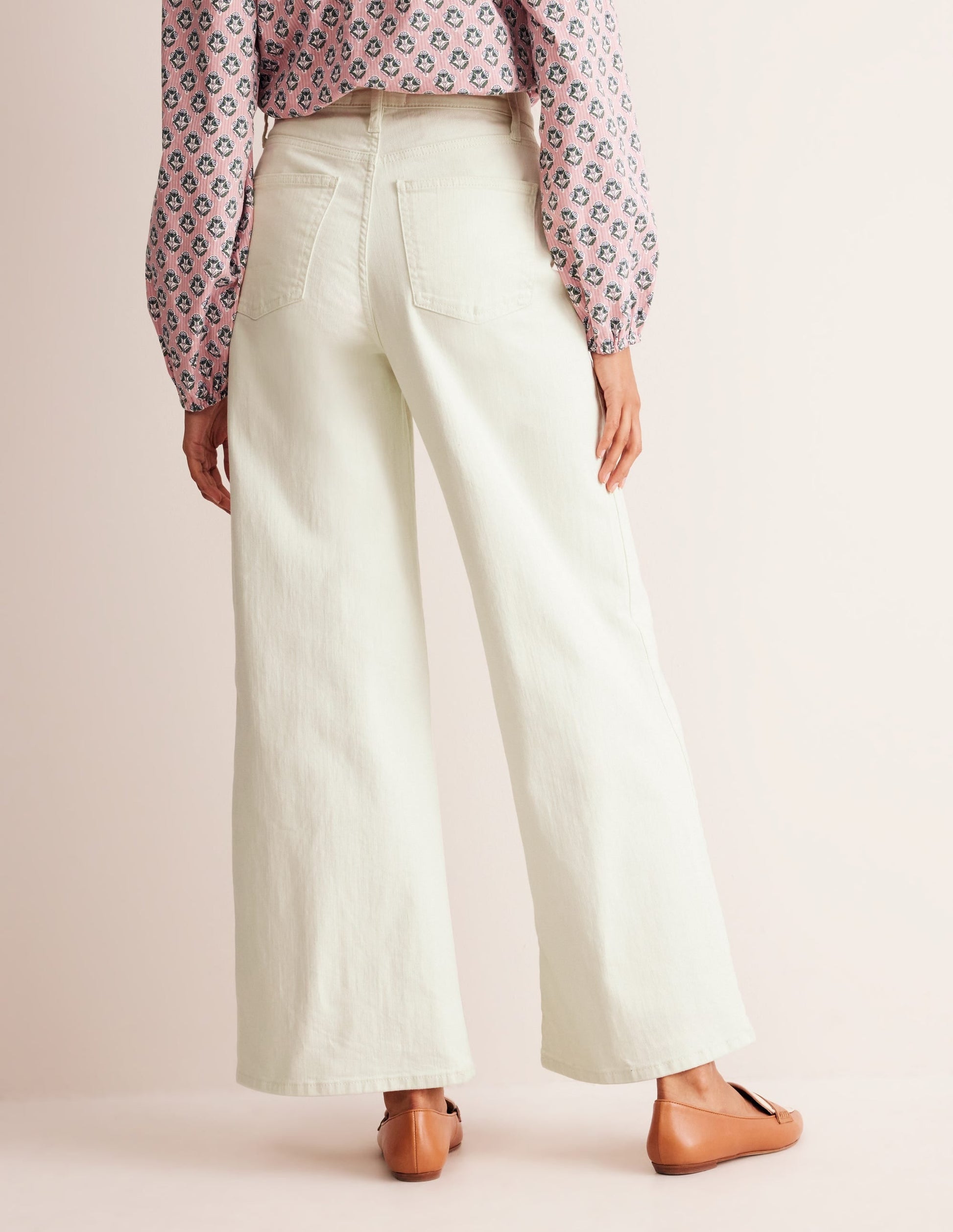 High Rise Wide Leg Jeans-Ecru-3