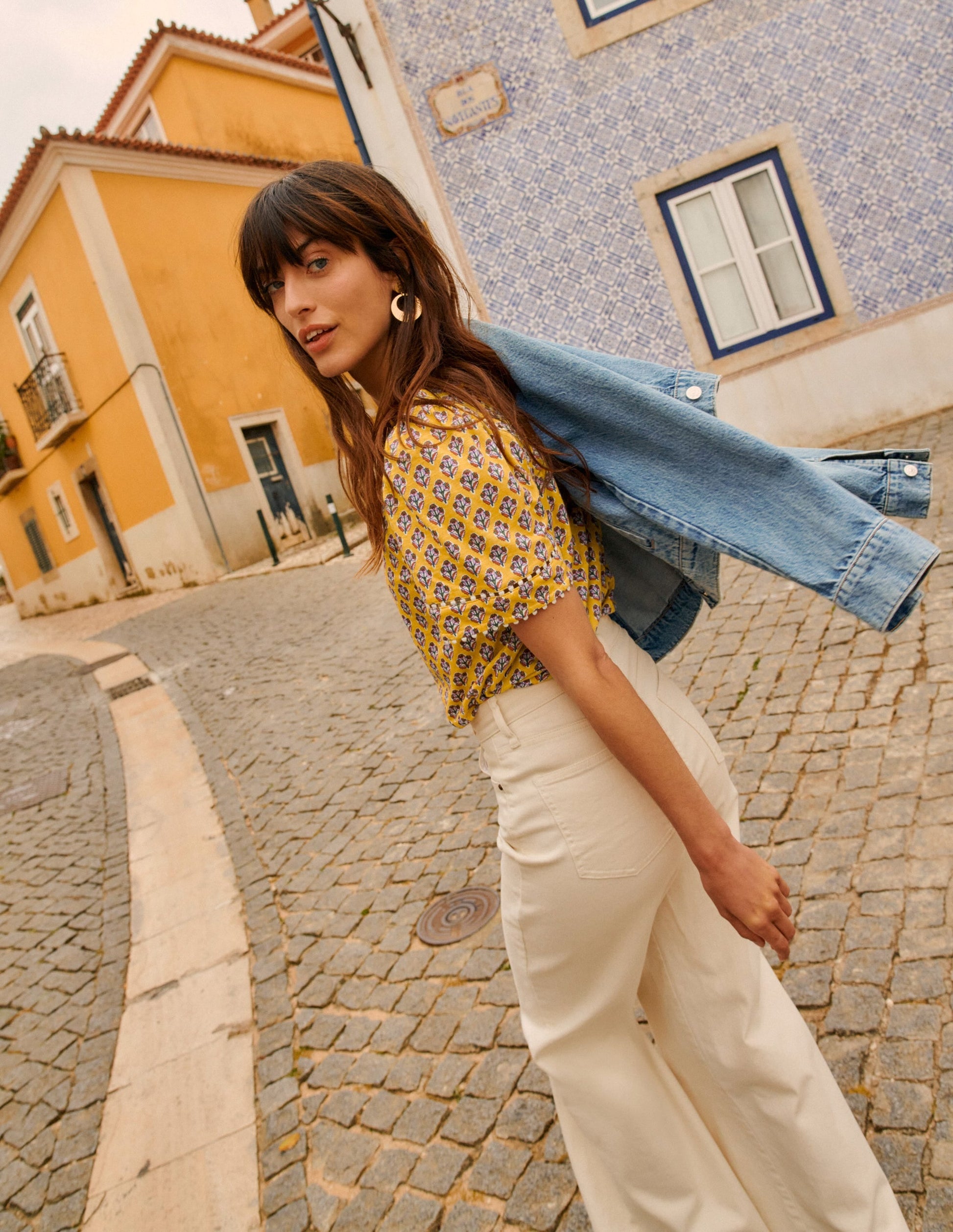 High Rise Wide Leg Jeans-Ecru-6