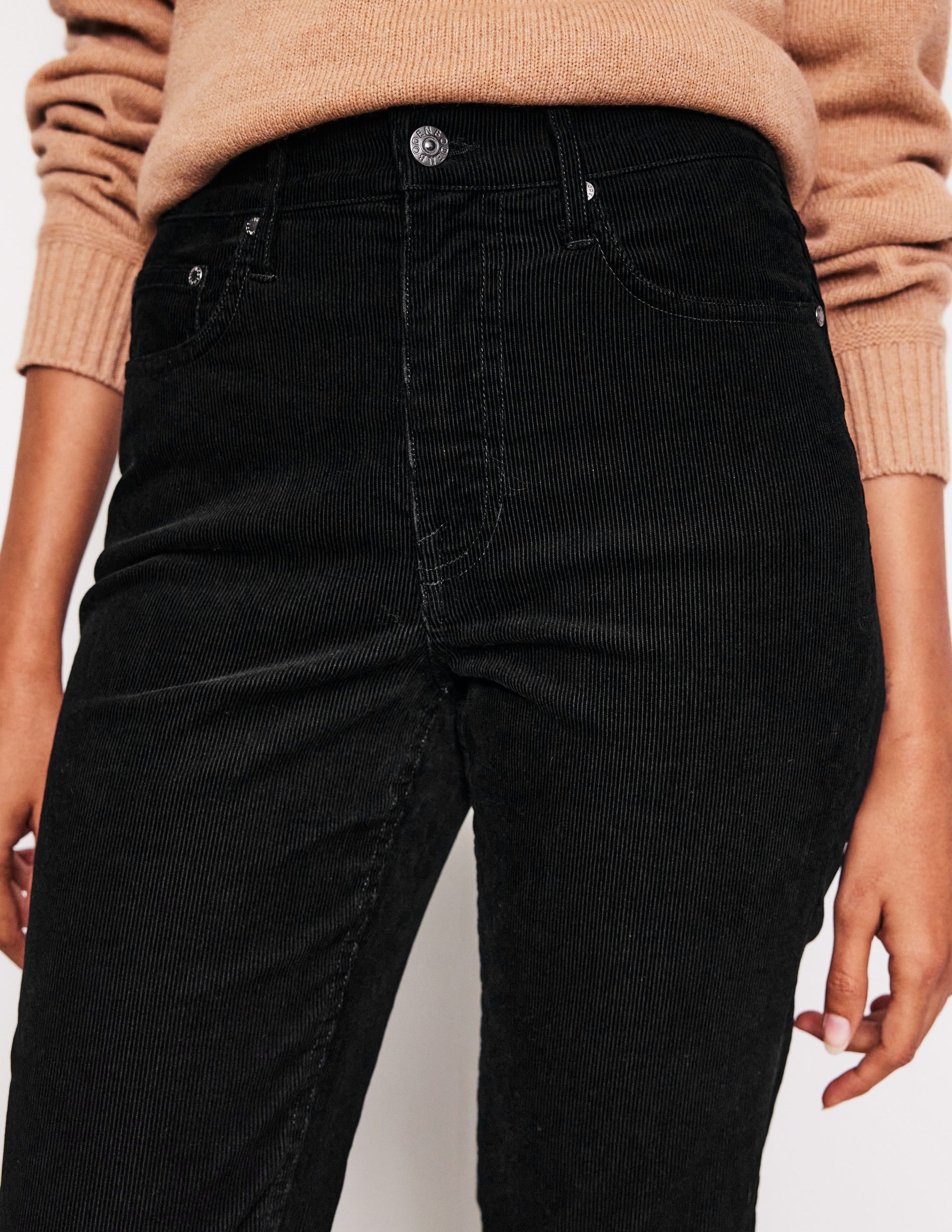 5 Pocket Cord Slim Jeans-Black-2