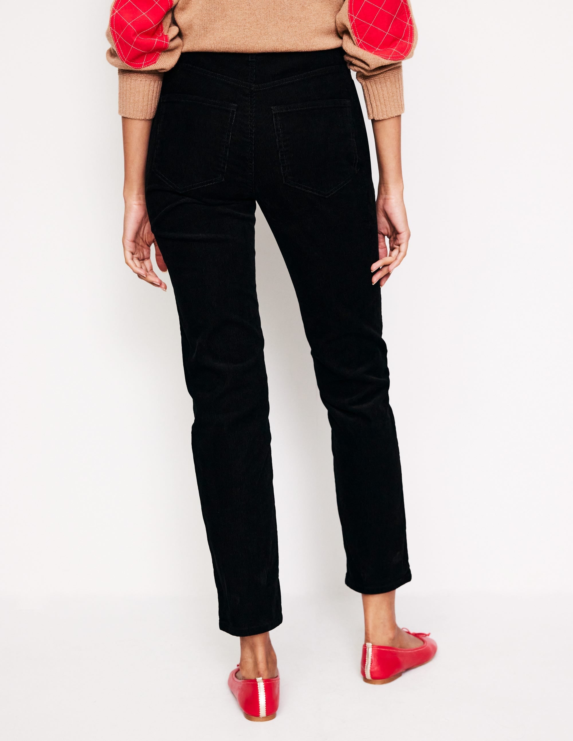 5 Pocket Cord Slim Jeans-Black - Image 3