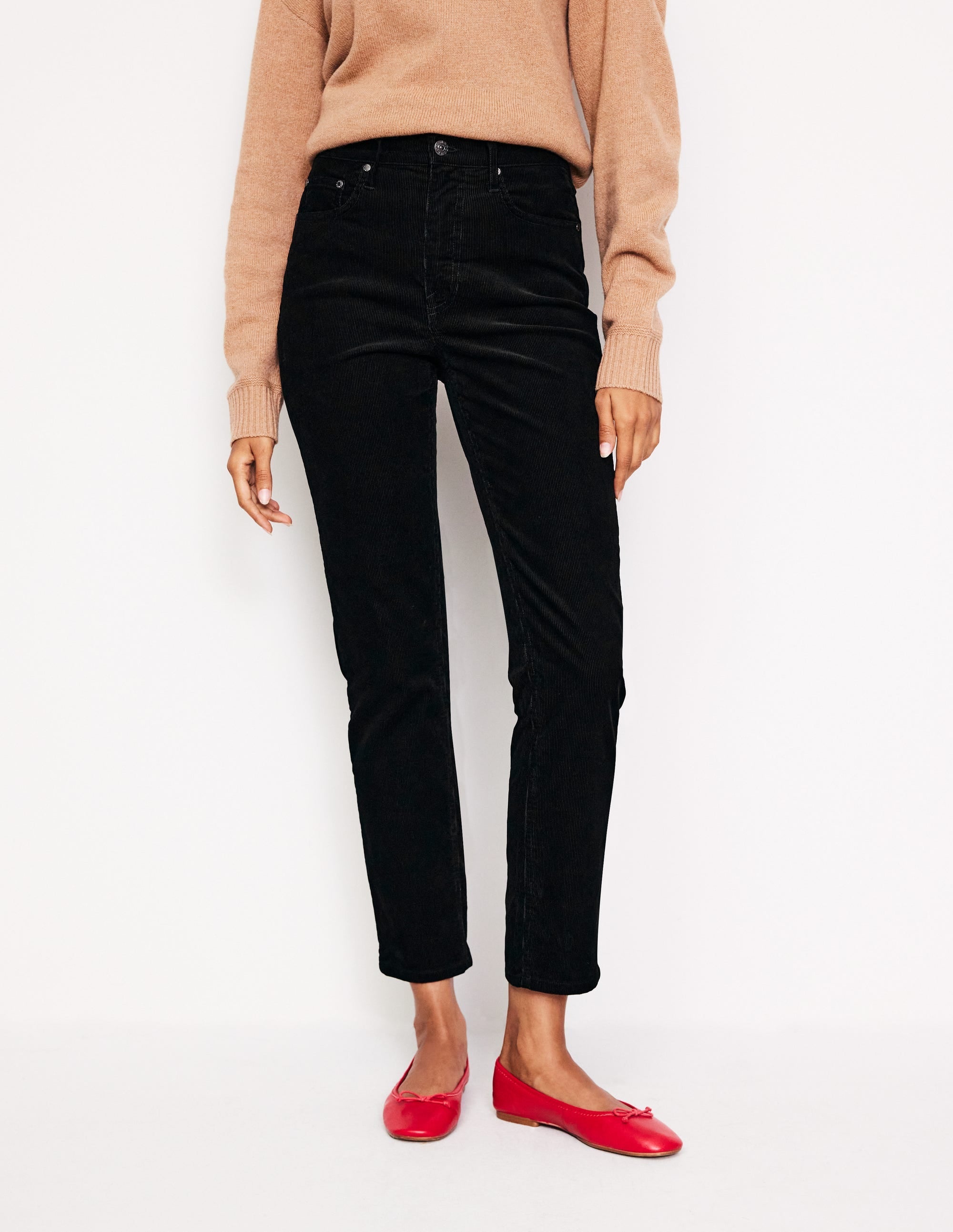 5 Pocket Cord Slim Jeans-Black - Image 4