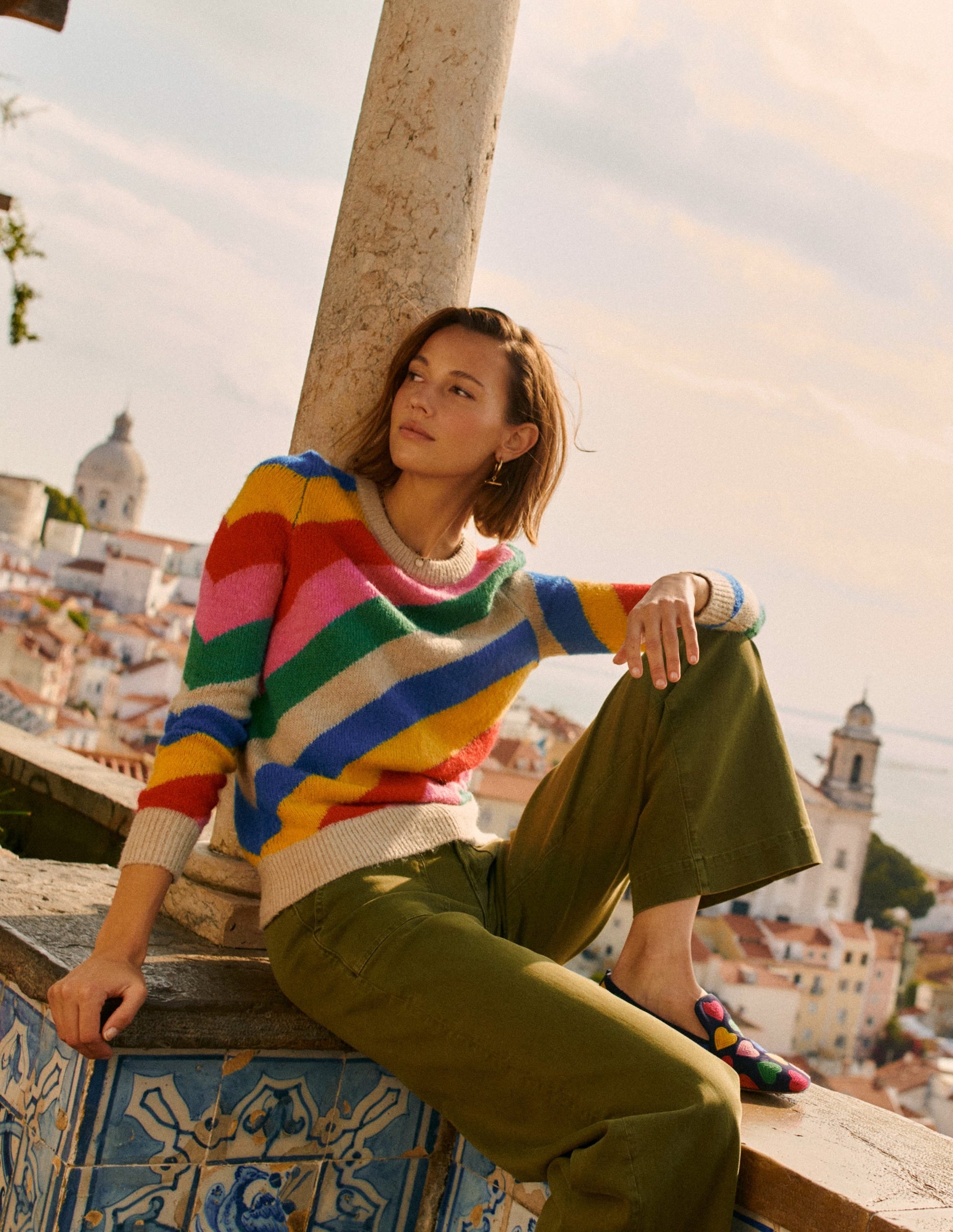Wide Leg Cargo Trousers-Oregano-5