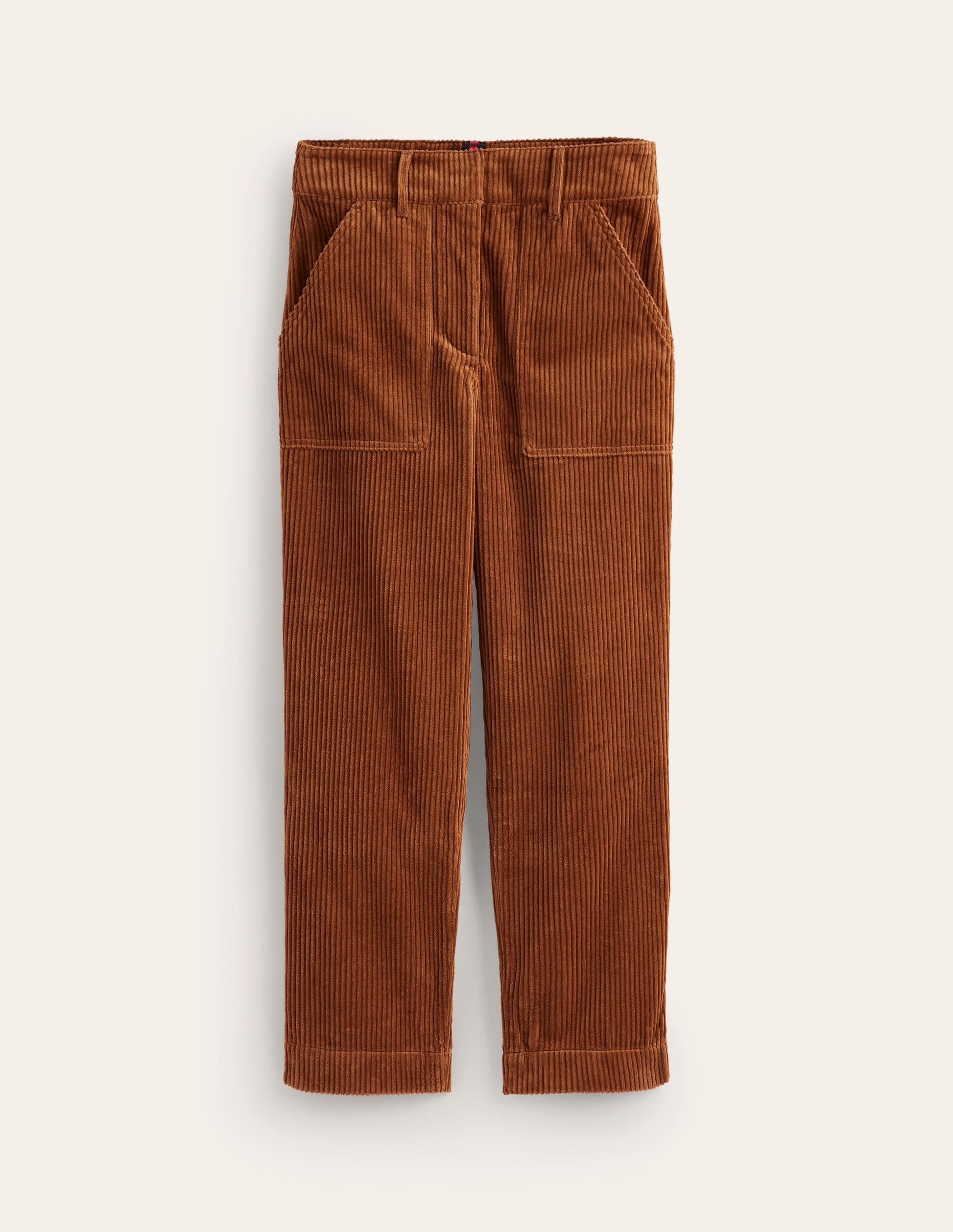 Tapered Cord Cargo Trousers-Gingerbread-5