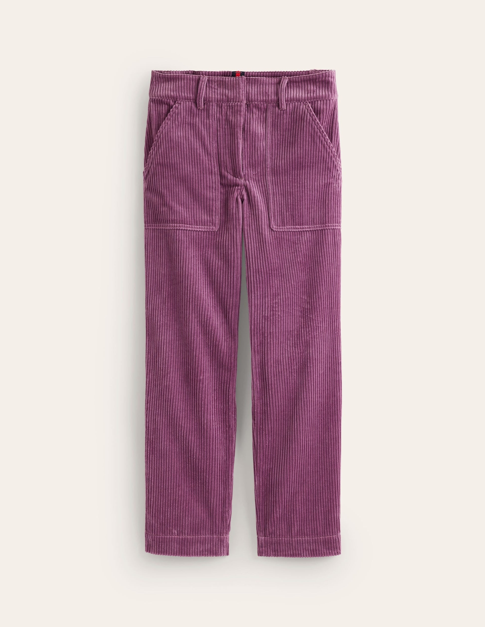 Tapered Cord Cargo Trousers-Purple Thistle-6