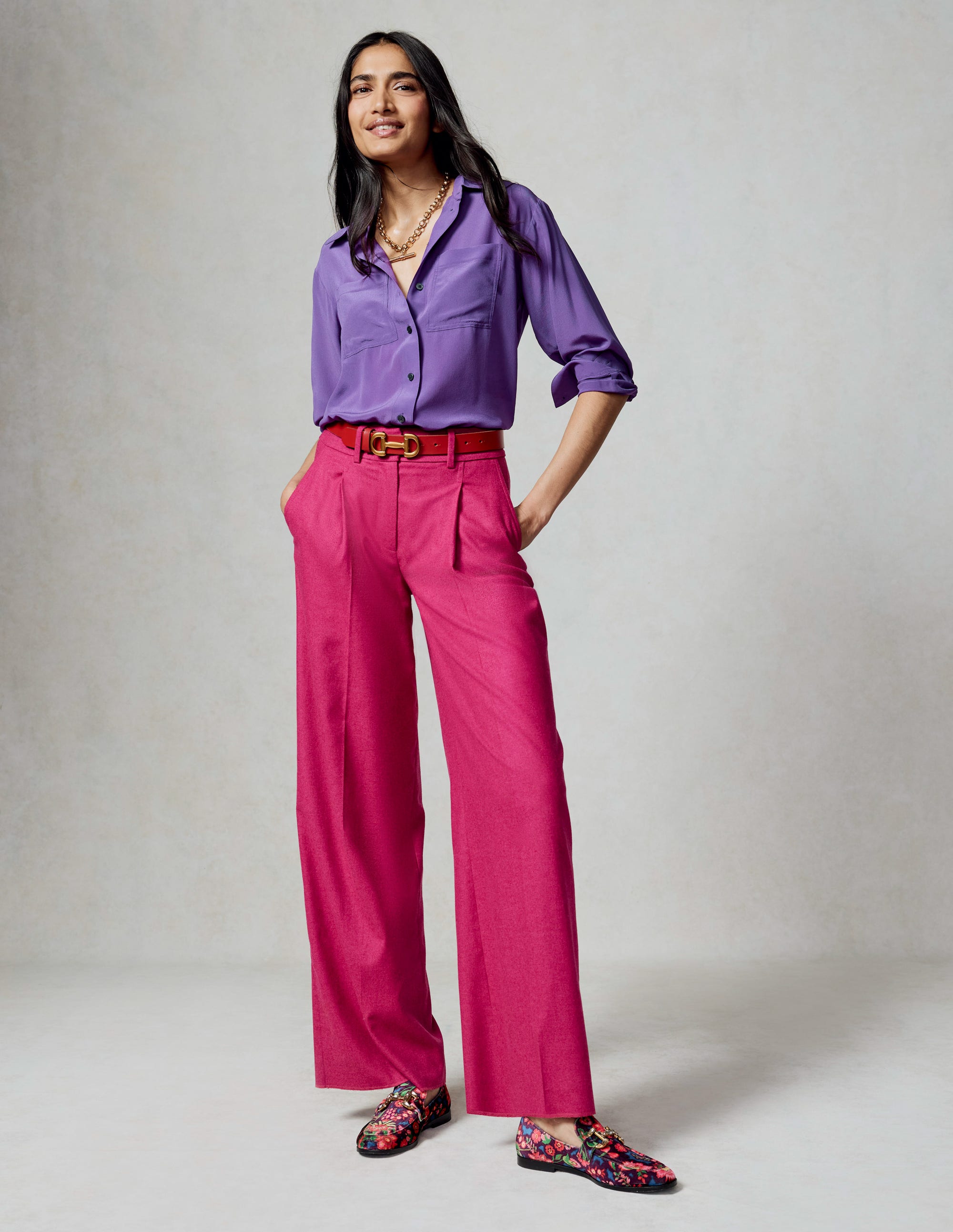 Chiswick Wool Blend Trousers-Cherry Jam - Image 7