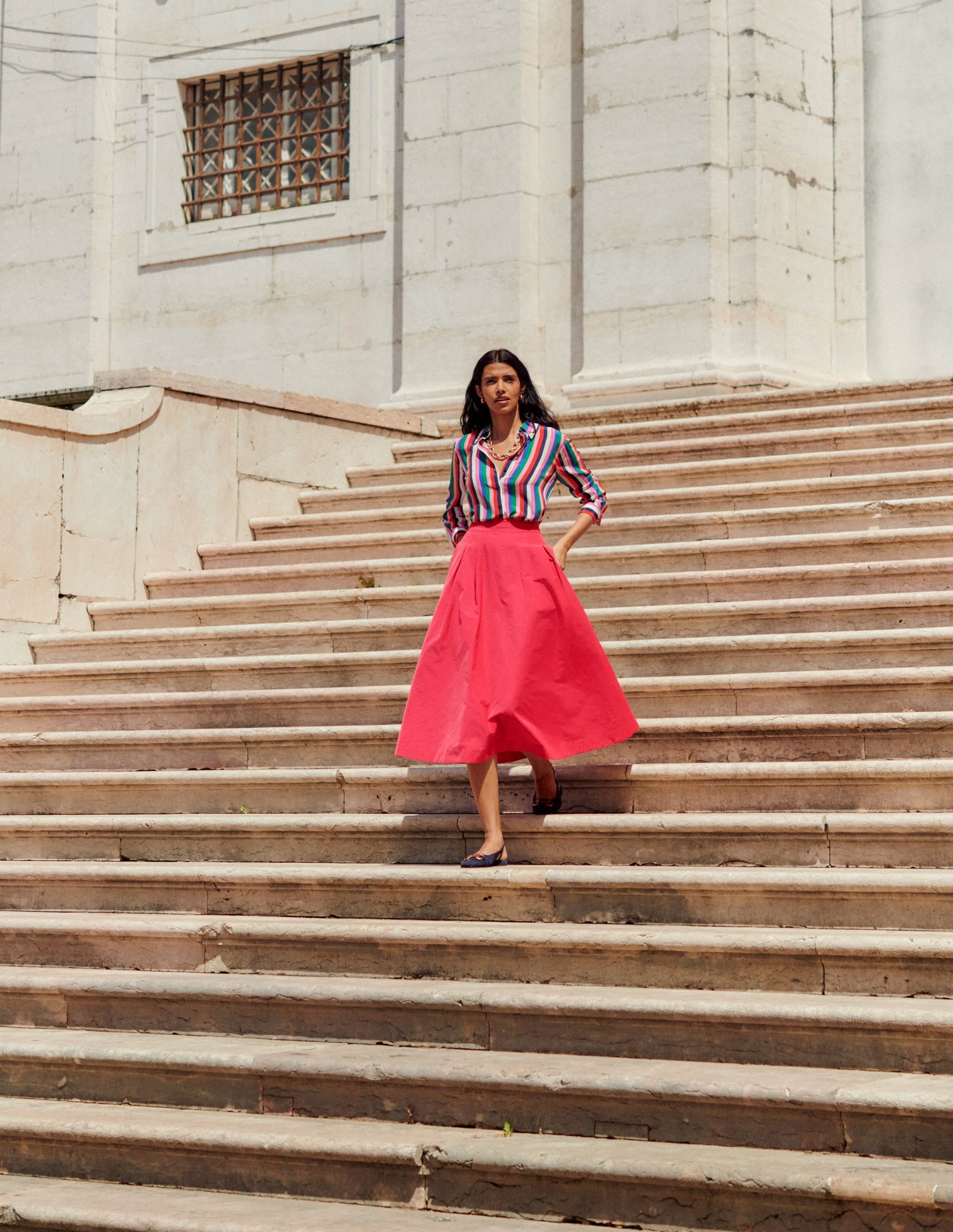 Isabella Taffeta Midi Skirt-Cherry Jam - Image 5