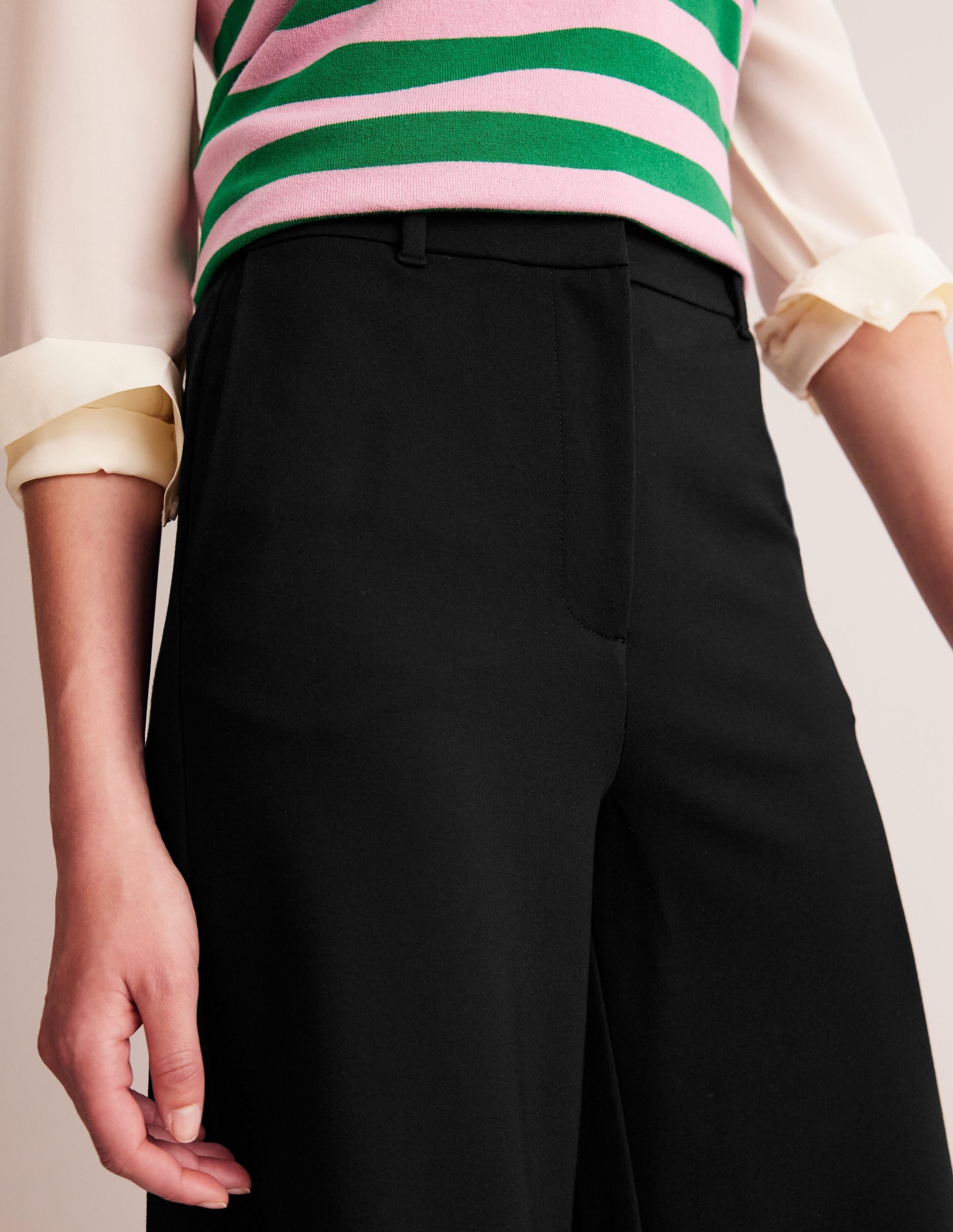 Ponte Wide Leg Culottes-Black - Image 2