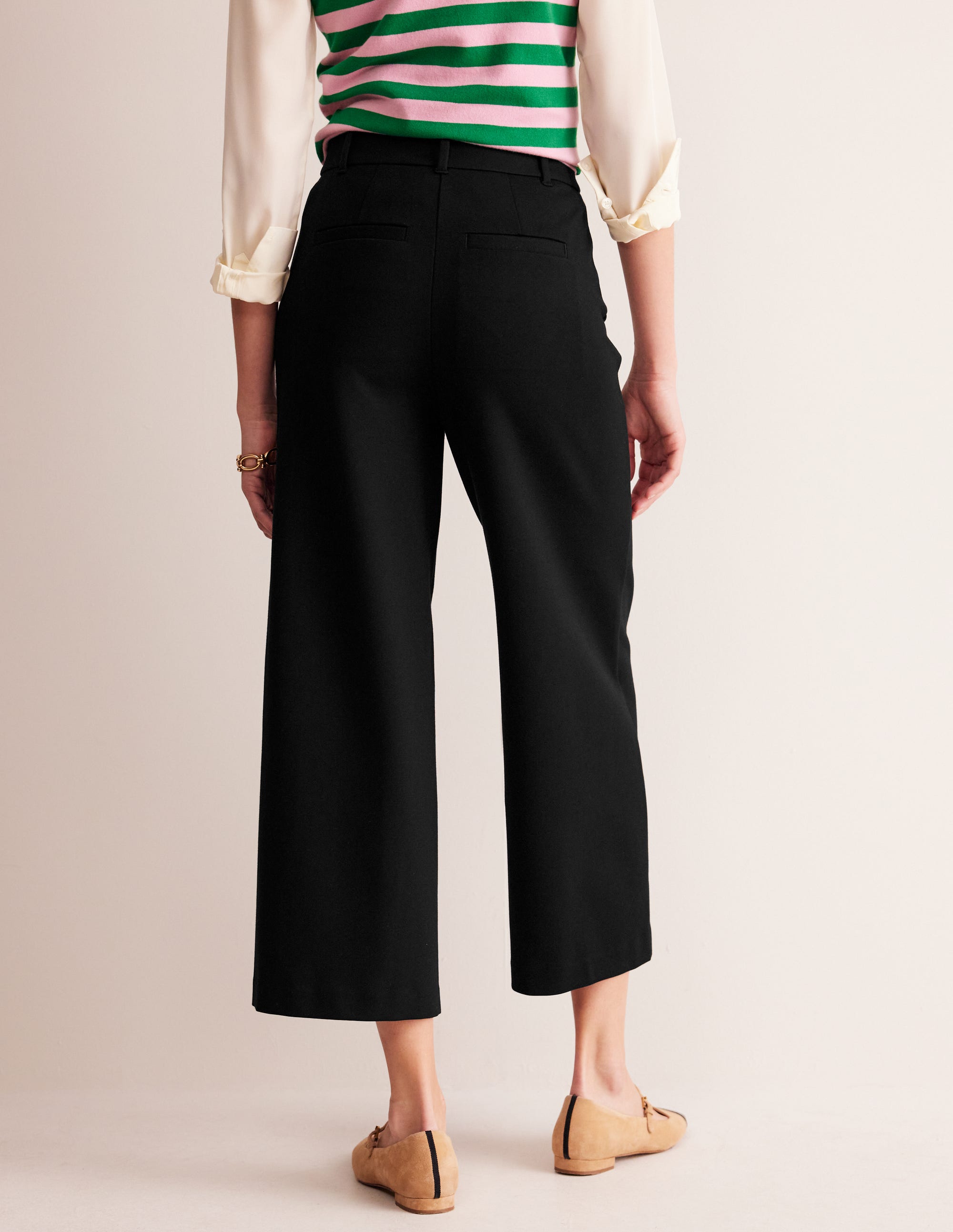 Ponte Wide Leg Culottes-Black - Image 3