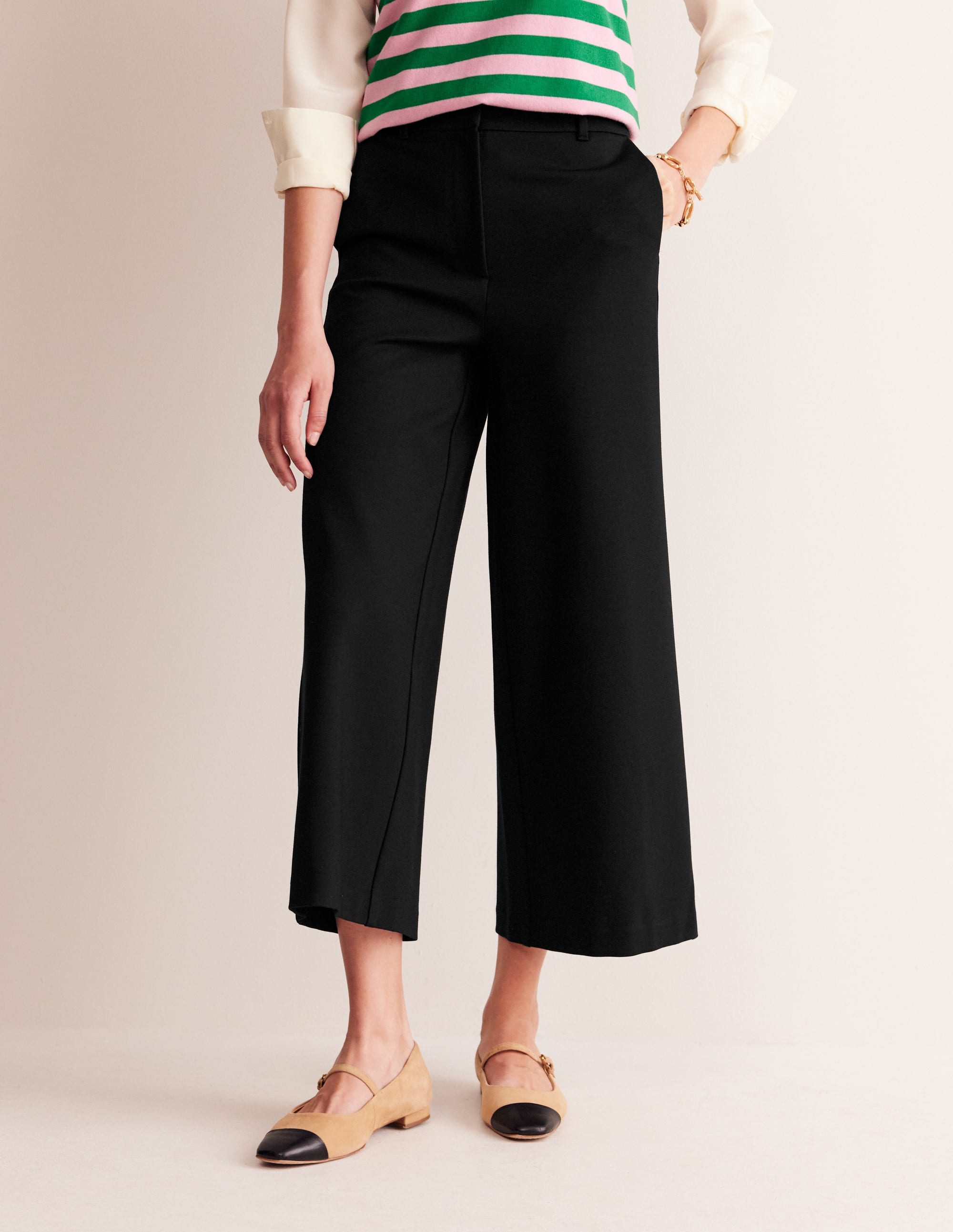 Ponte Wide Leg Culottes-Black - Image 4