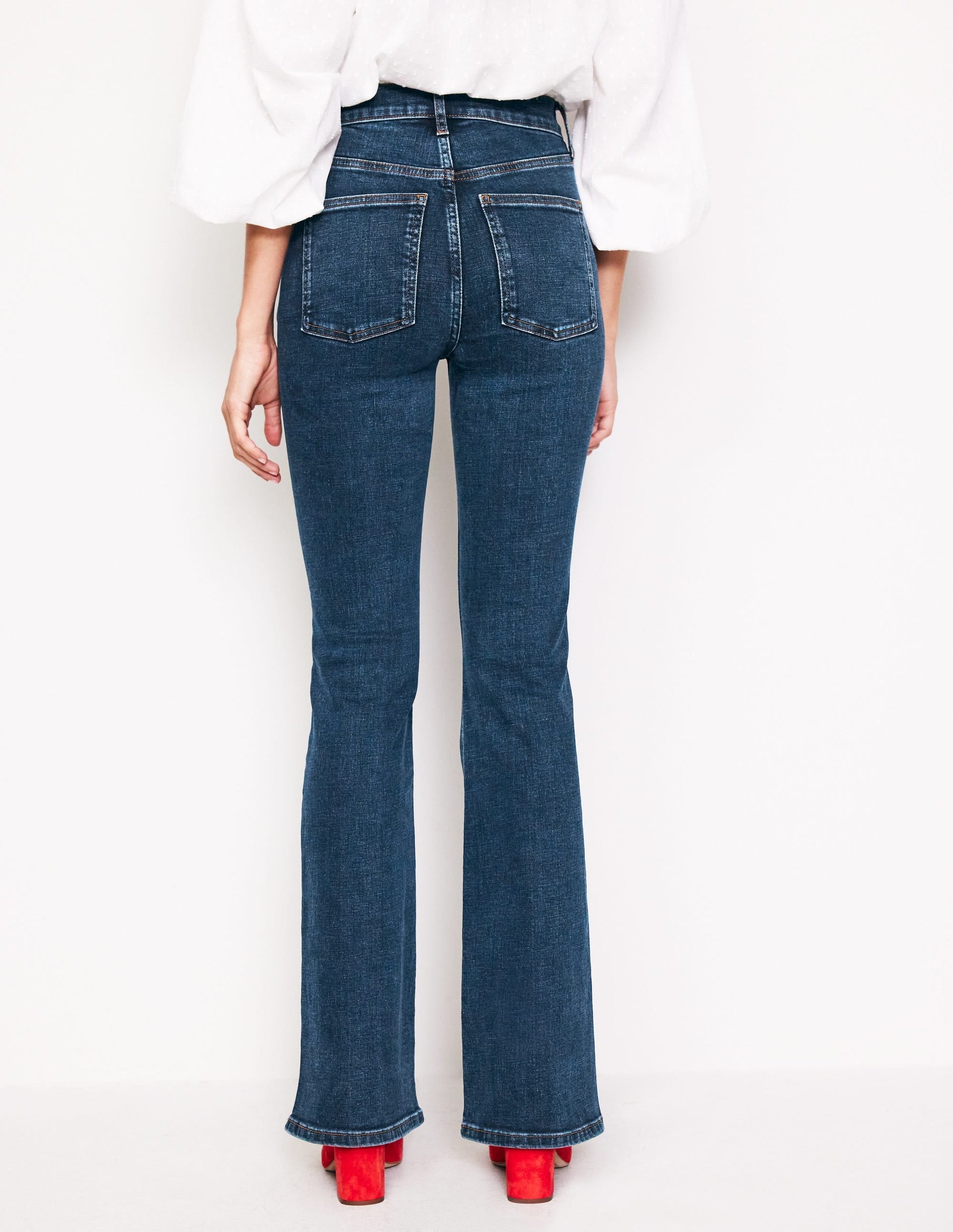 High Rise Slim Flare Jeans-Indigo Rinse-3