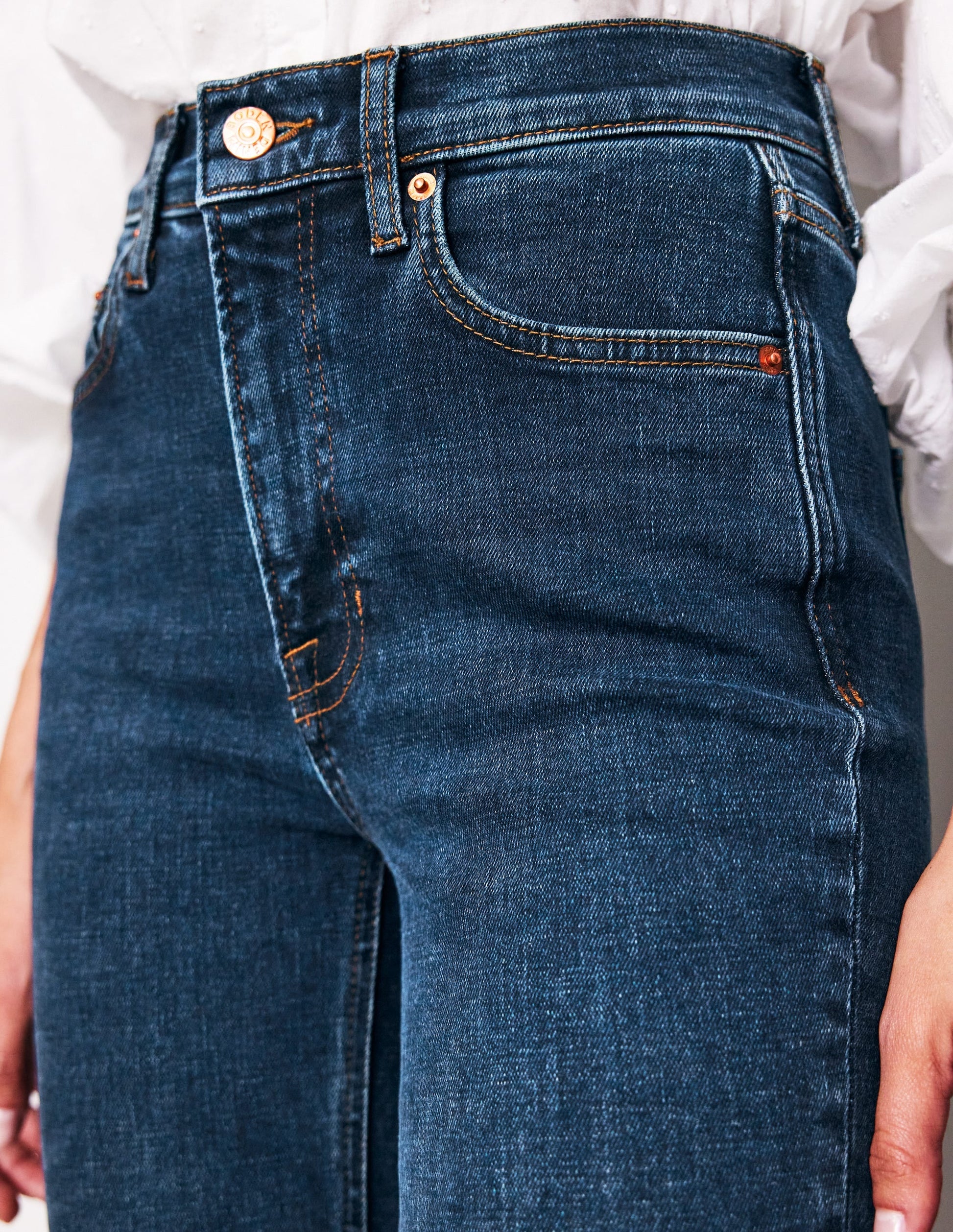High Rise Slim Flare Jeans-Indigo Rinse-5