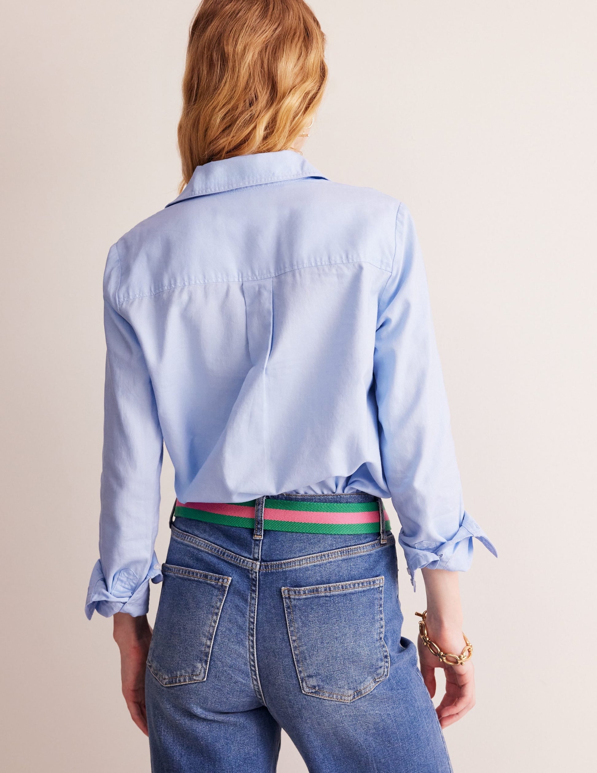 Sienna Cotton Shirt-Blue Oxford-4