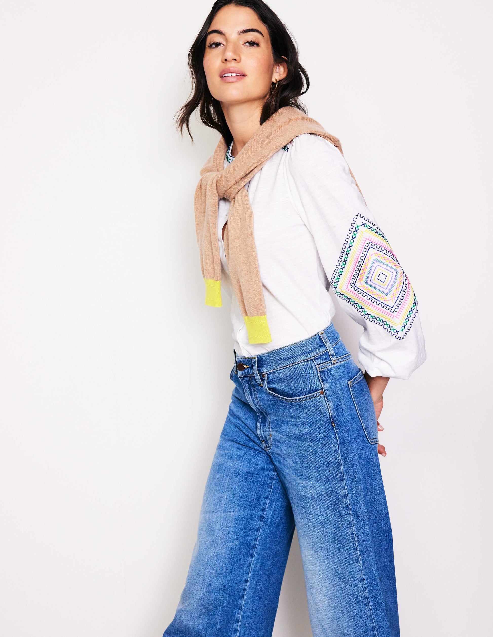 Marina Embroidered Shirt-White-1