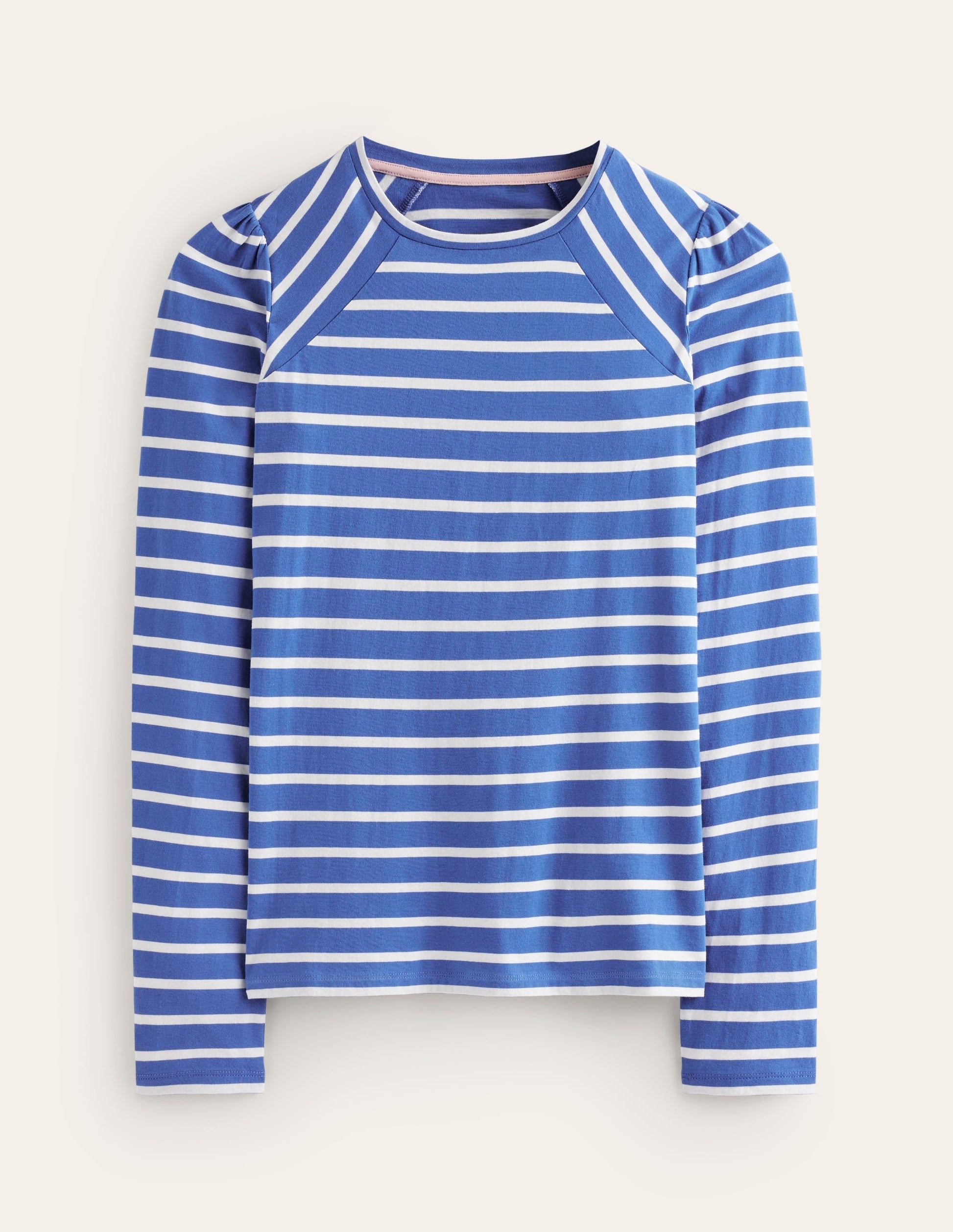 Arabella Stripe Jersey Top-Blue, Ivory Stripe-5