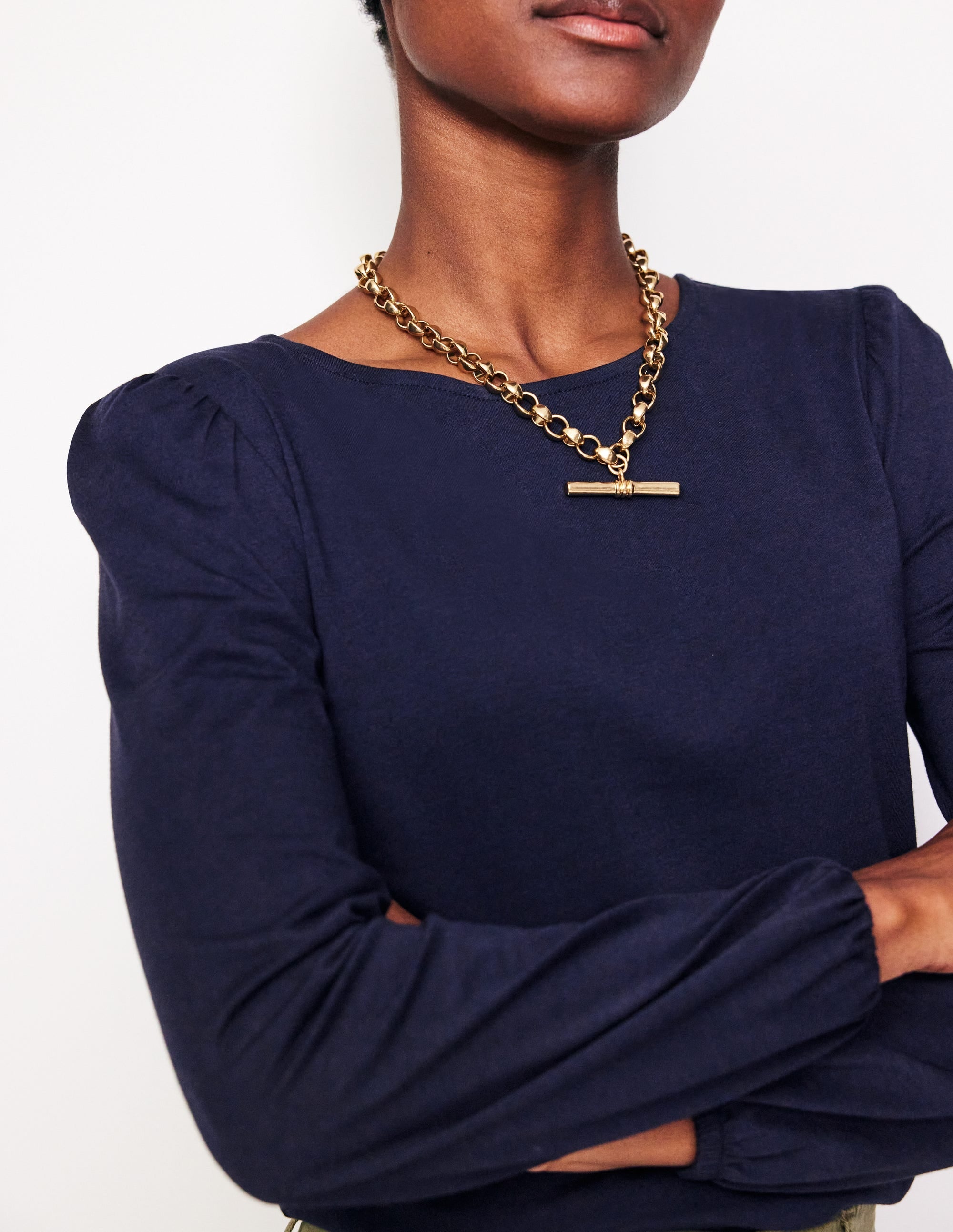 Supersoft Long Sleeve Top-Navy - Image 3