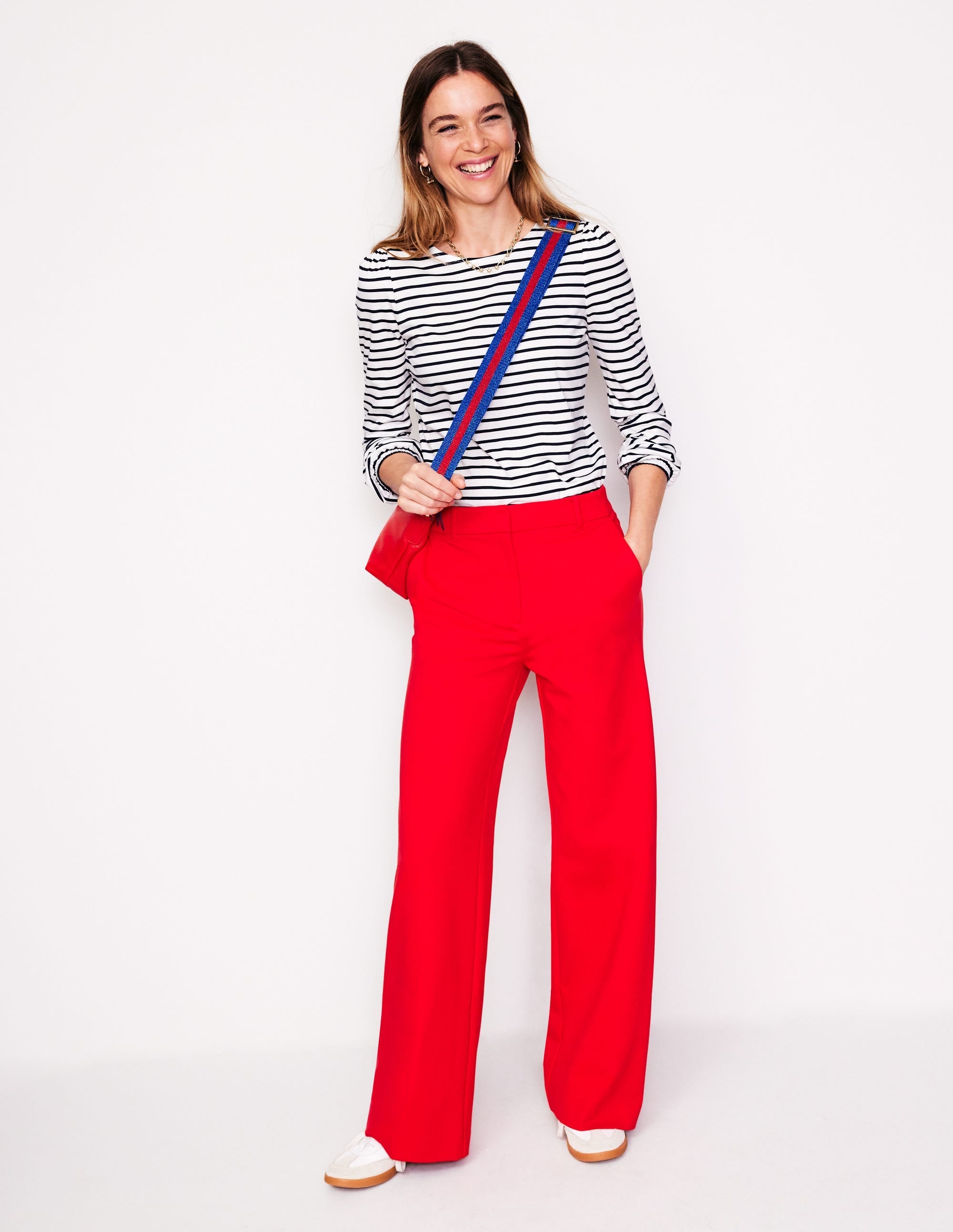 Supersoft Long Sleeve Top-Ivory, Navy - Image 4