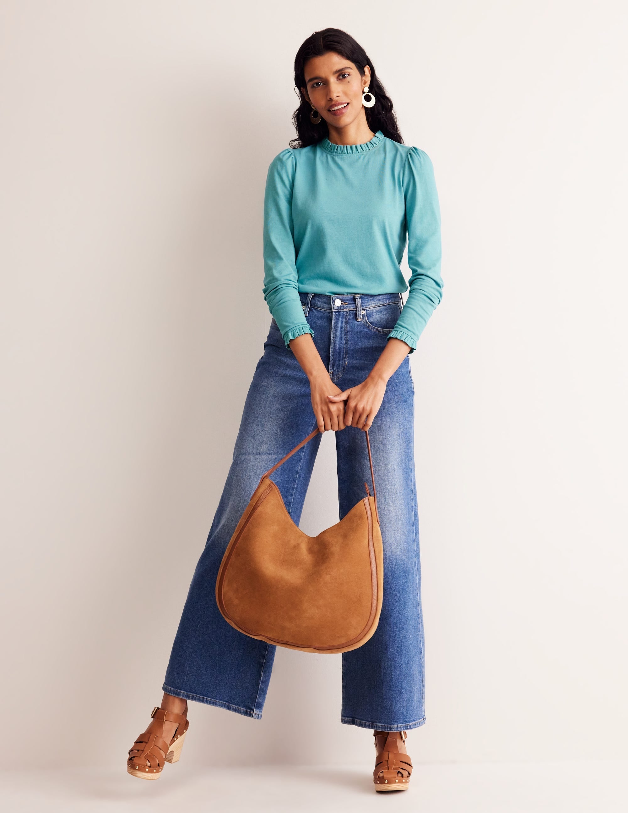 Supersoft Frill Detail Top-Blue Grass - Image 4