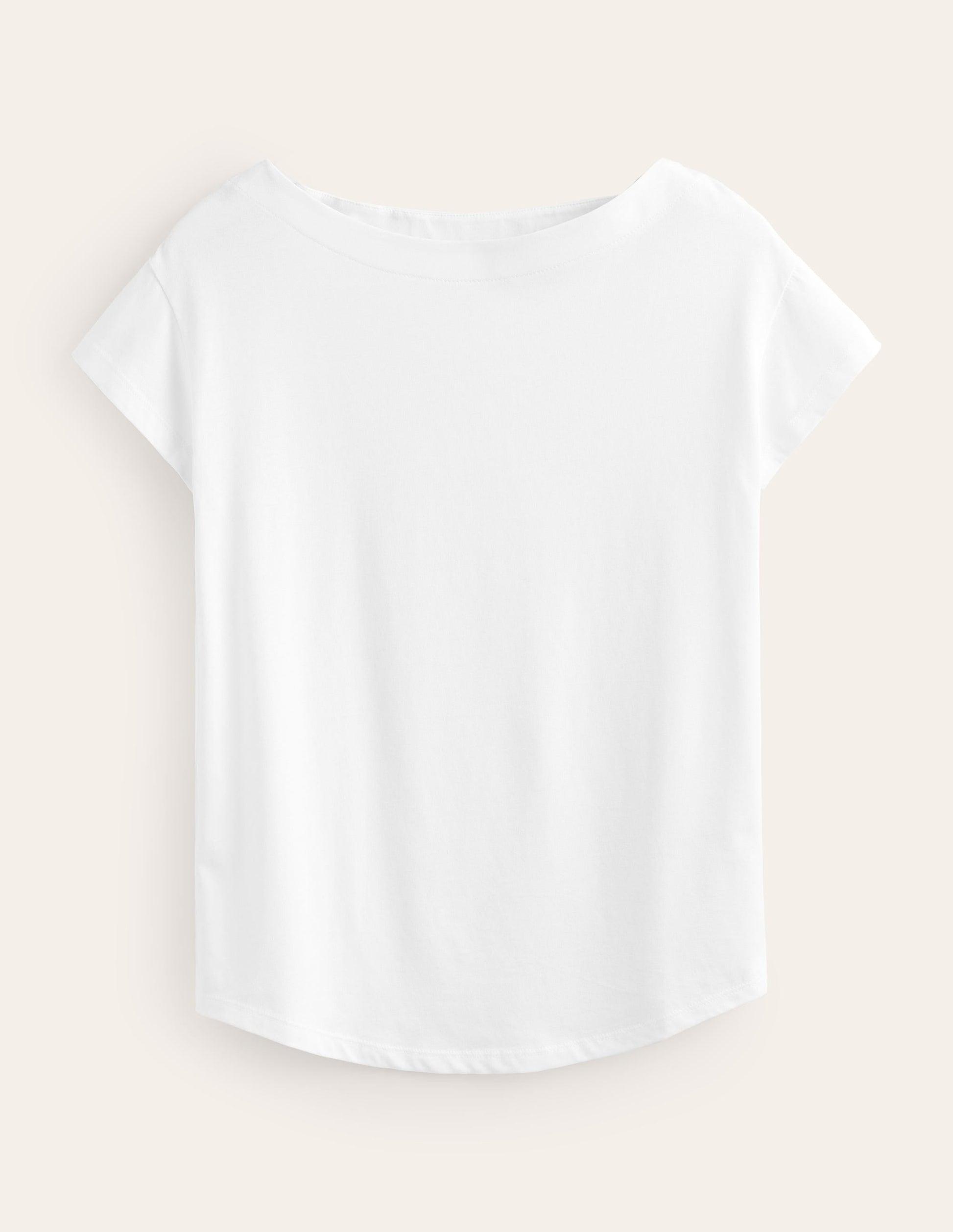 Supersoft Boat Neck T-Shirt-White-5