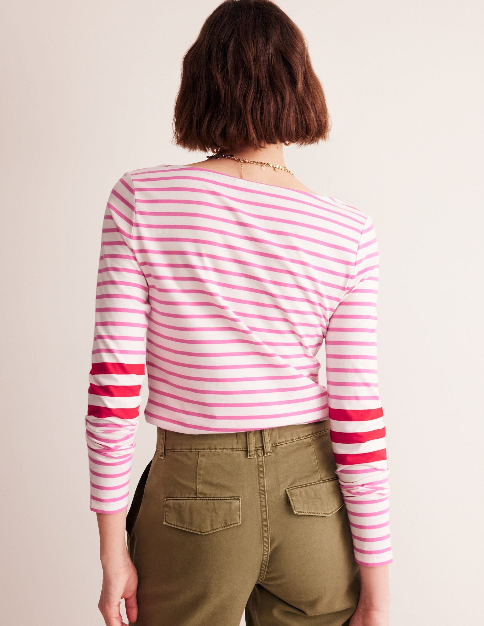 Ella Long Sleeve Breton-Ivory, Red and Party Pink-3