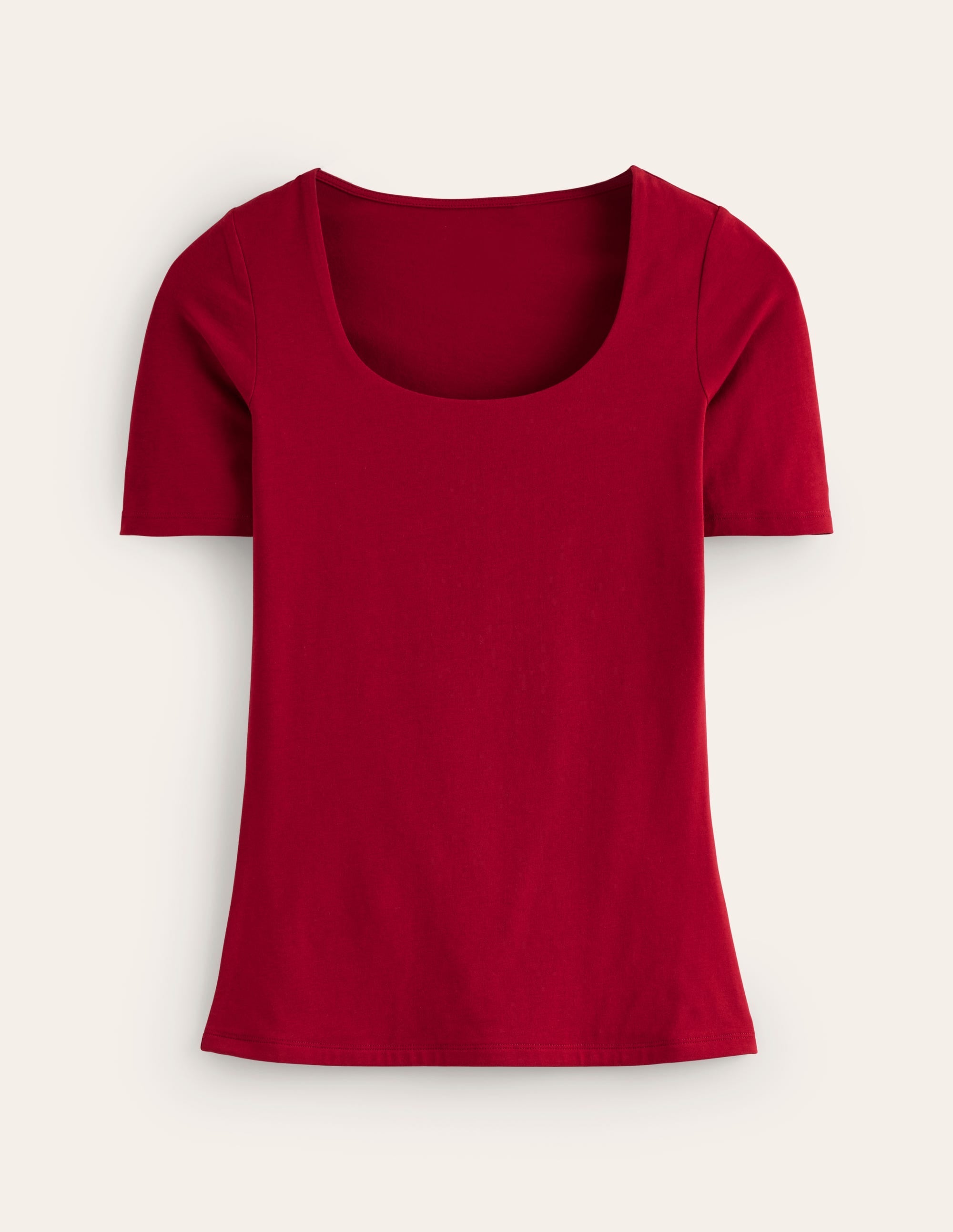 Double Layer Scoop T-shirt-Red Liquorice - Image 6