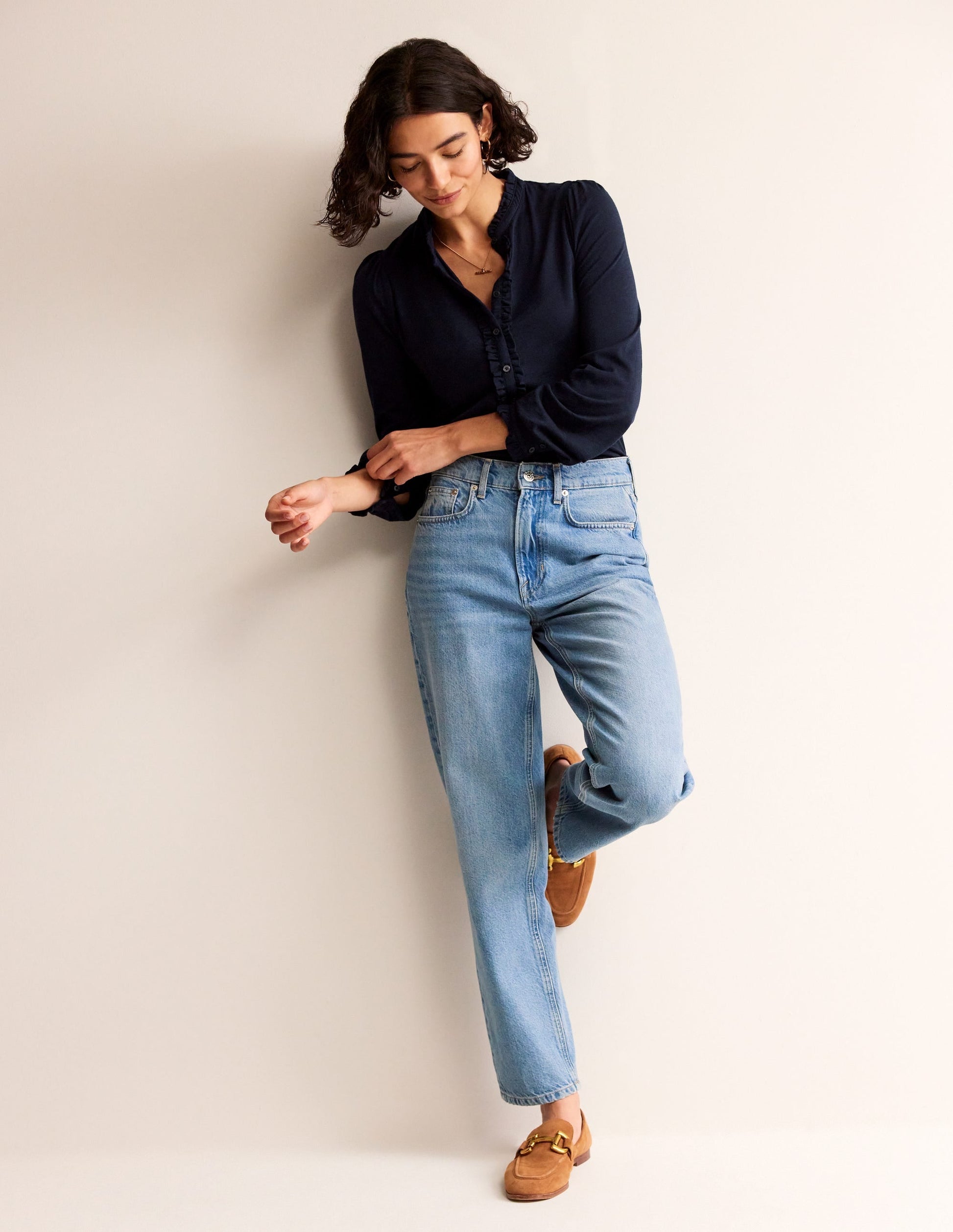 Caroline Jersey Shirt-Navy-4