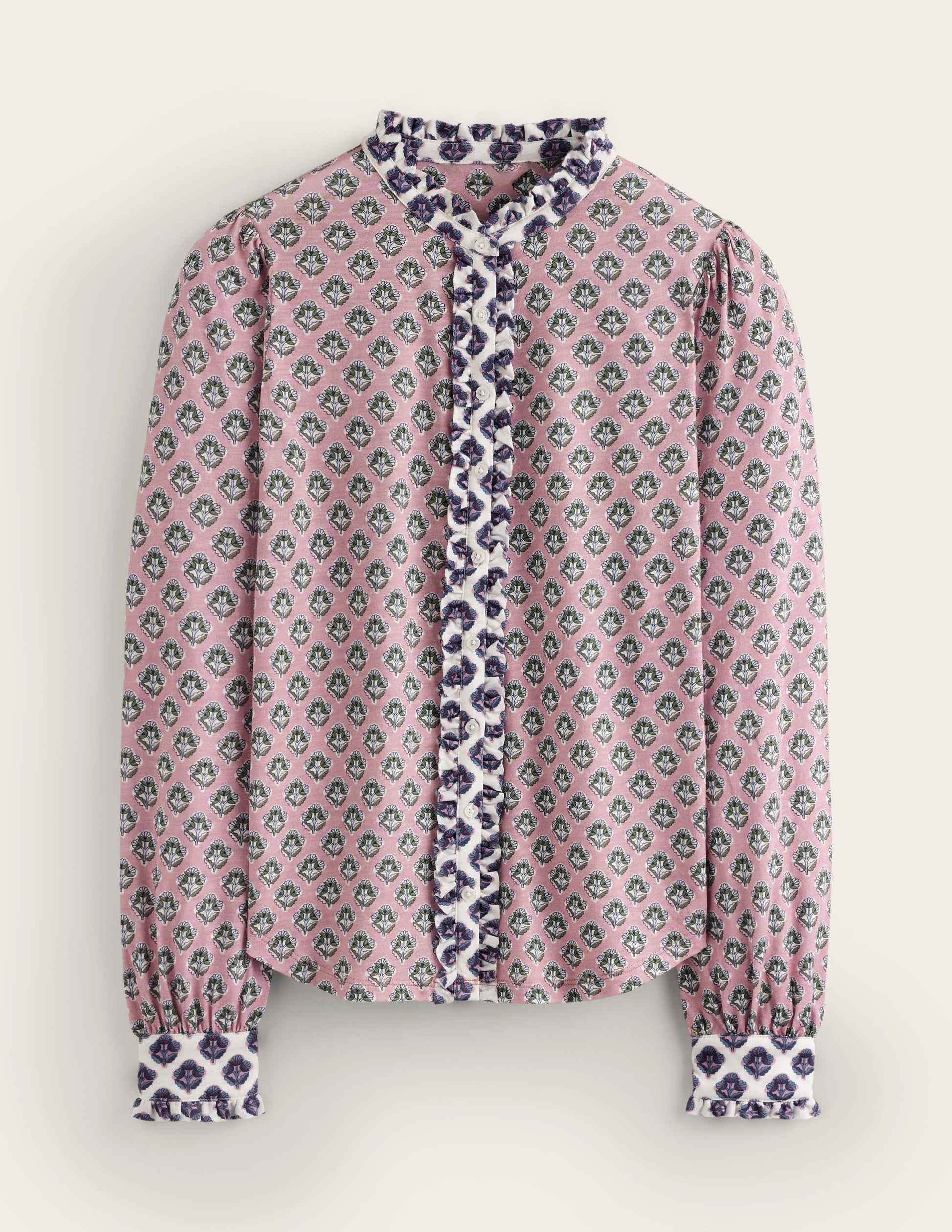 Caroline Jersey Shirt-Quartz, Pome Stamp-5