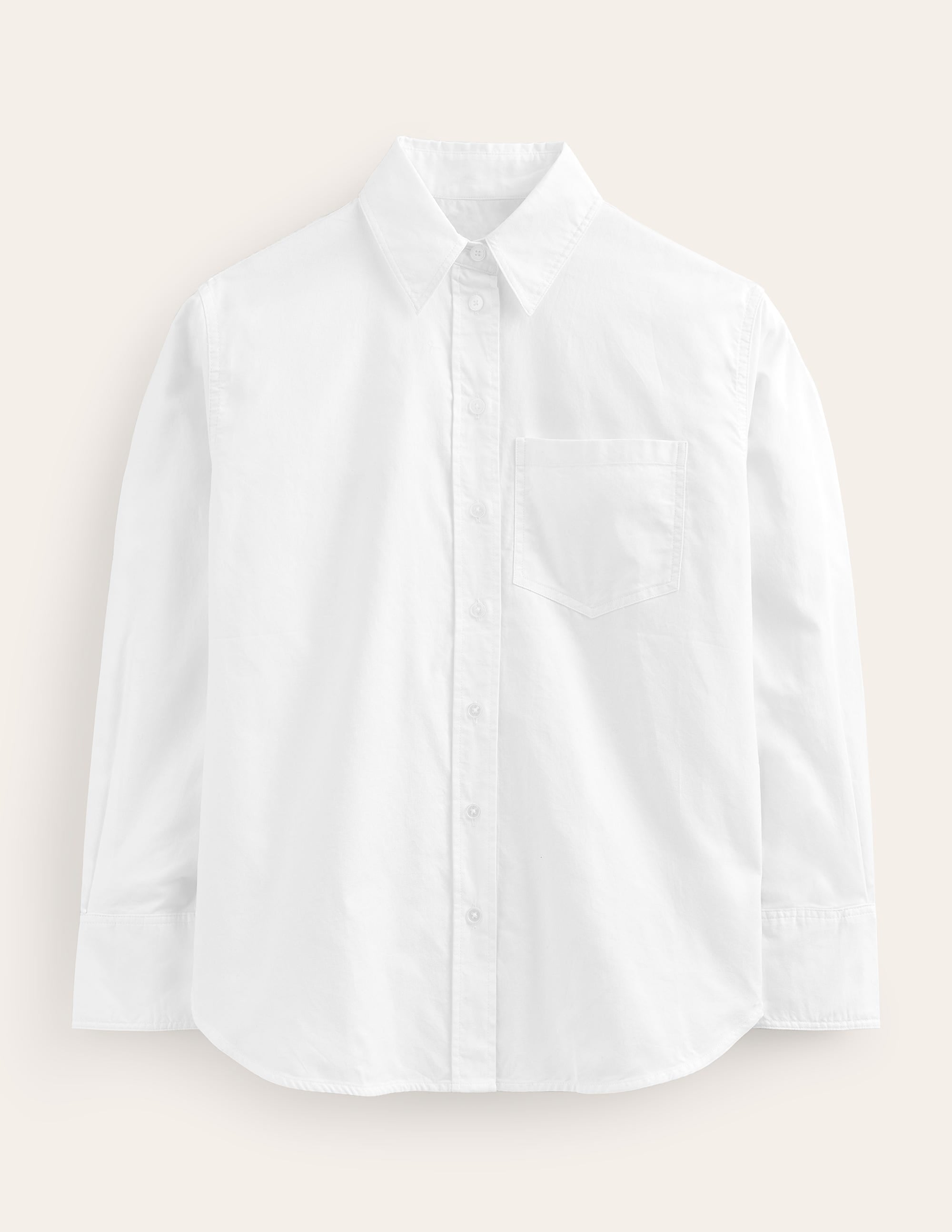 Connie Relaxed Cotton Shirt-White - Image 5