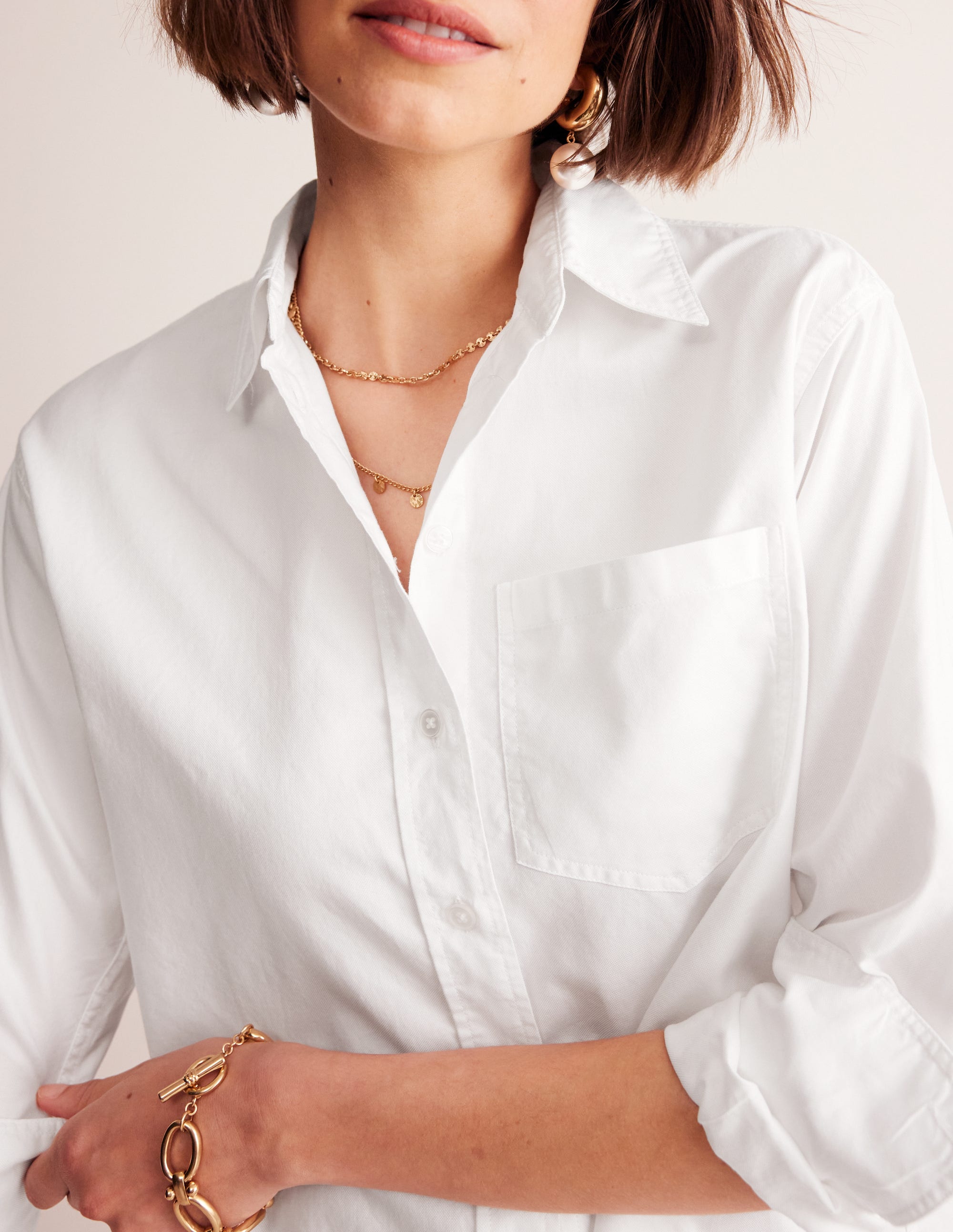 Connie Relaxed Cotton Shirt-White - Image 2