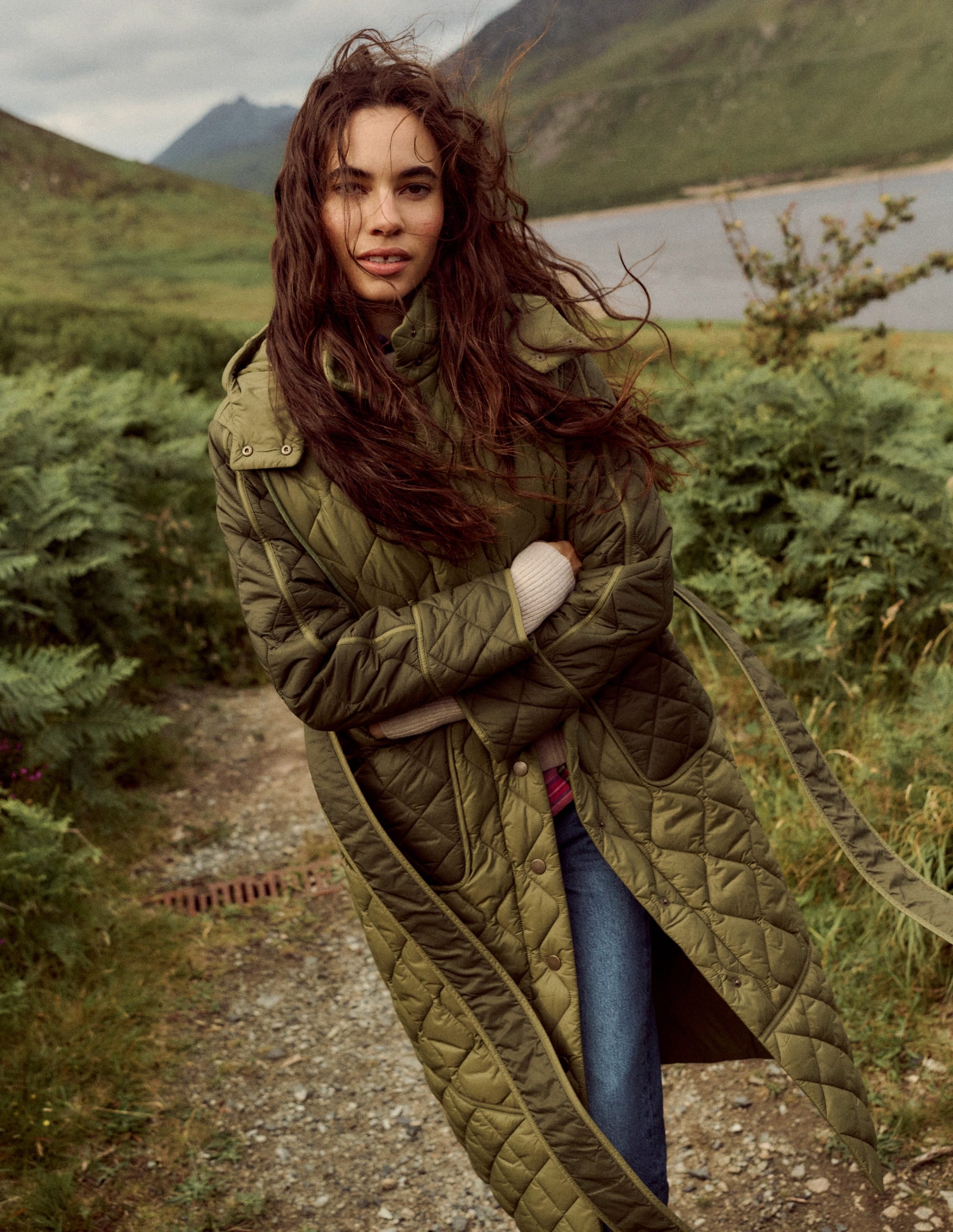 Quilted Belted Coat-Khaki - Image 5