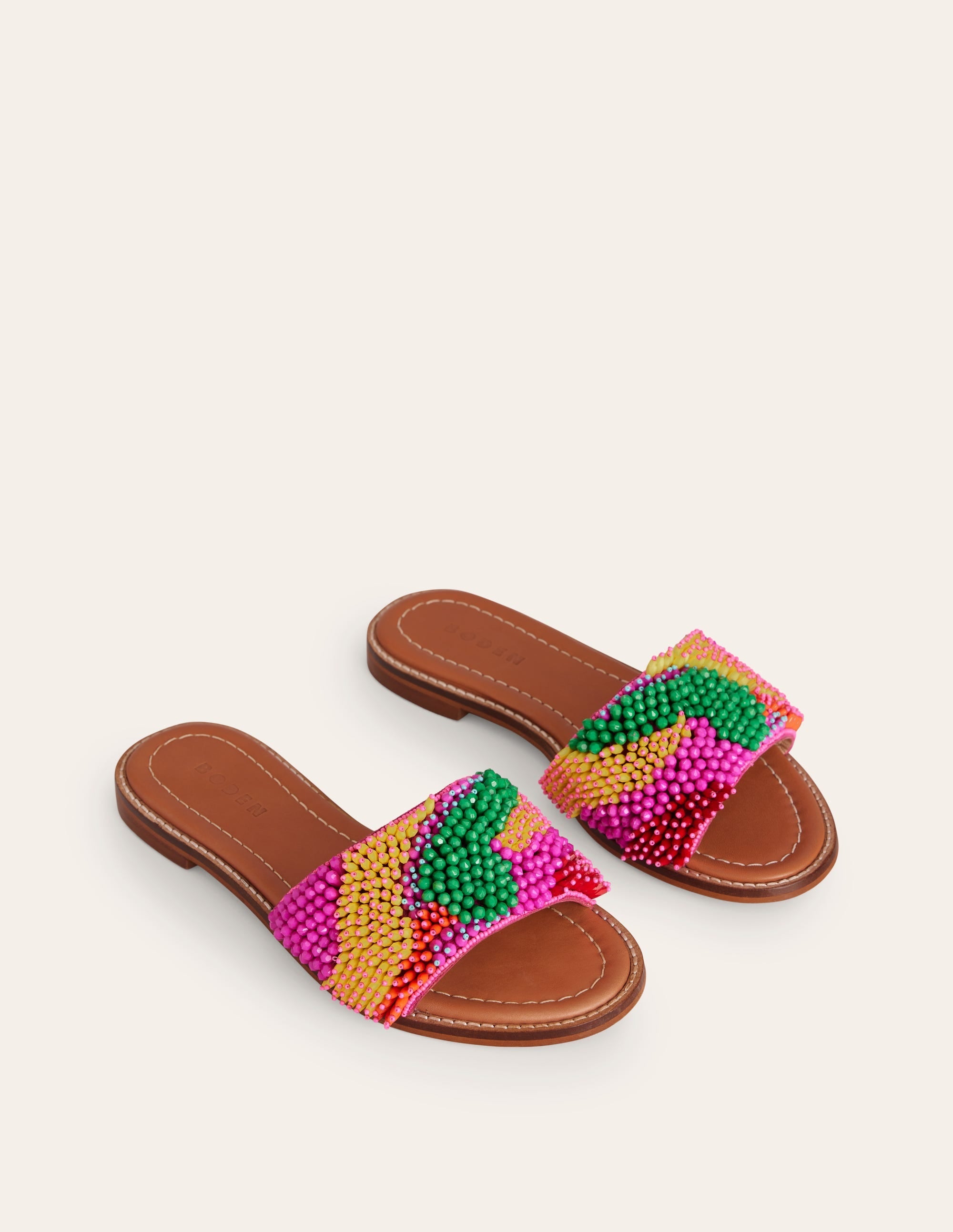 Multi Bead Flat Sandal-Multi - Image 3