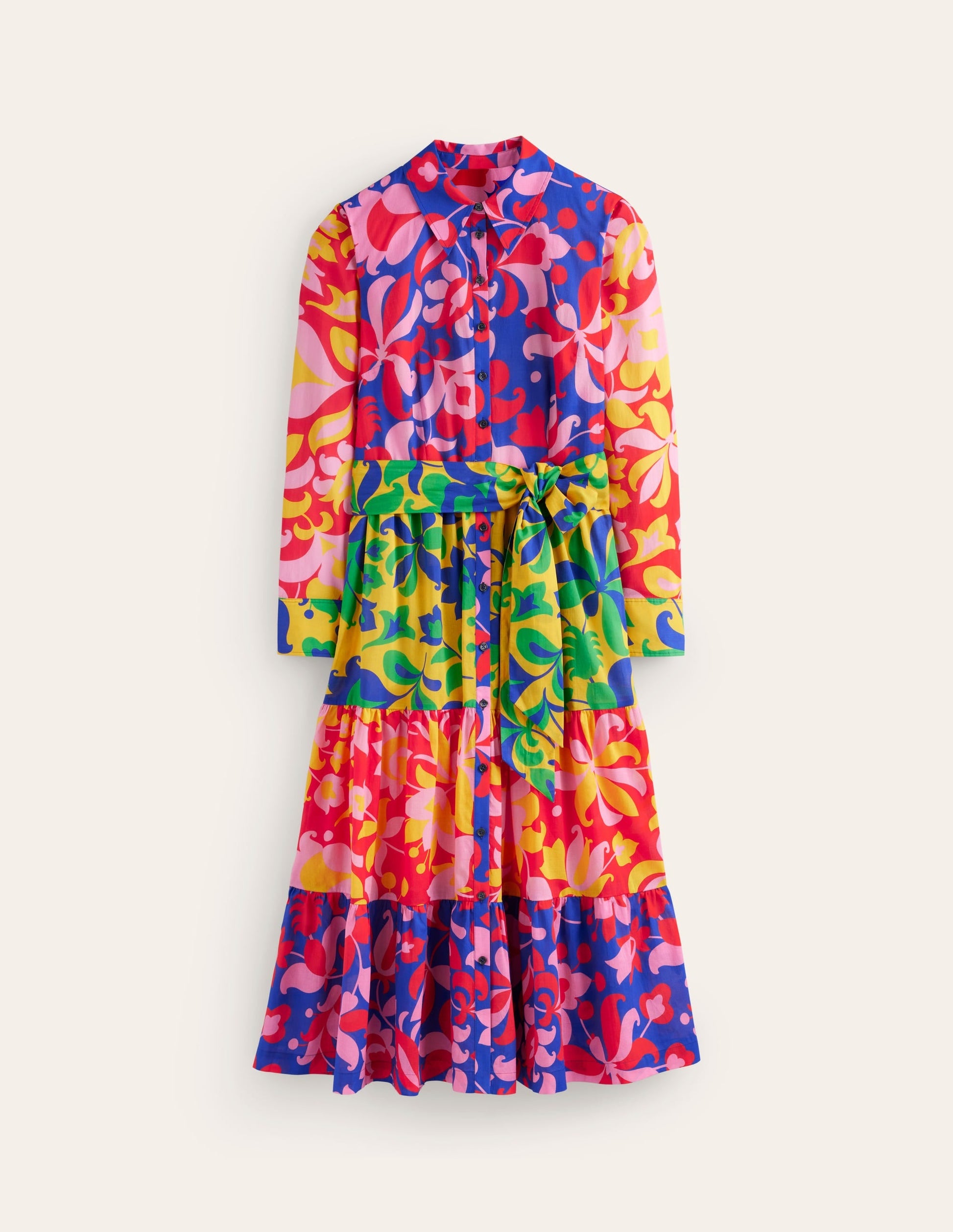 Flo Cotton Midi Shirt Dress-Abstract Tulip, Hotch-6