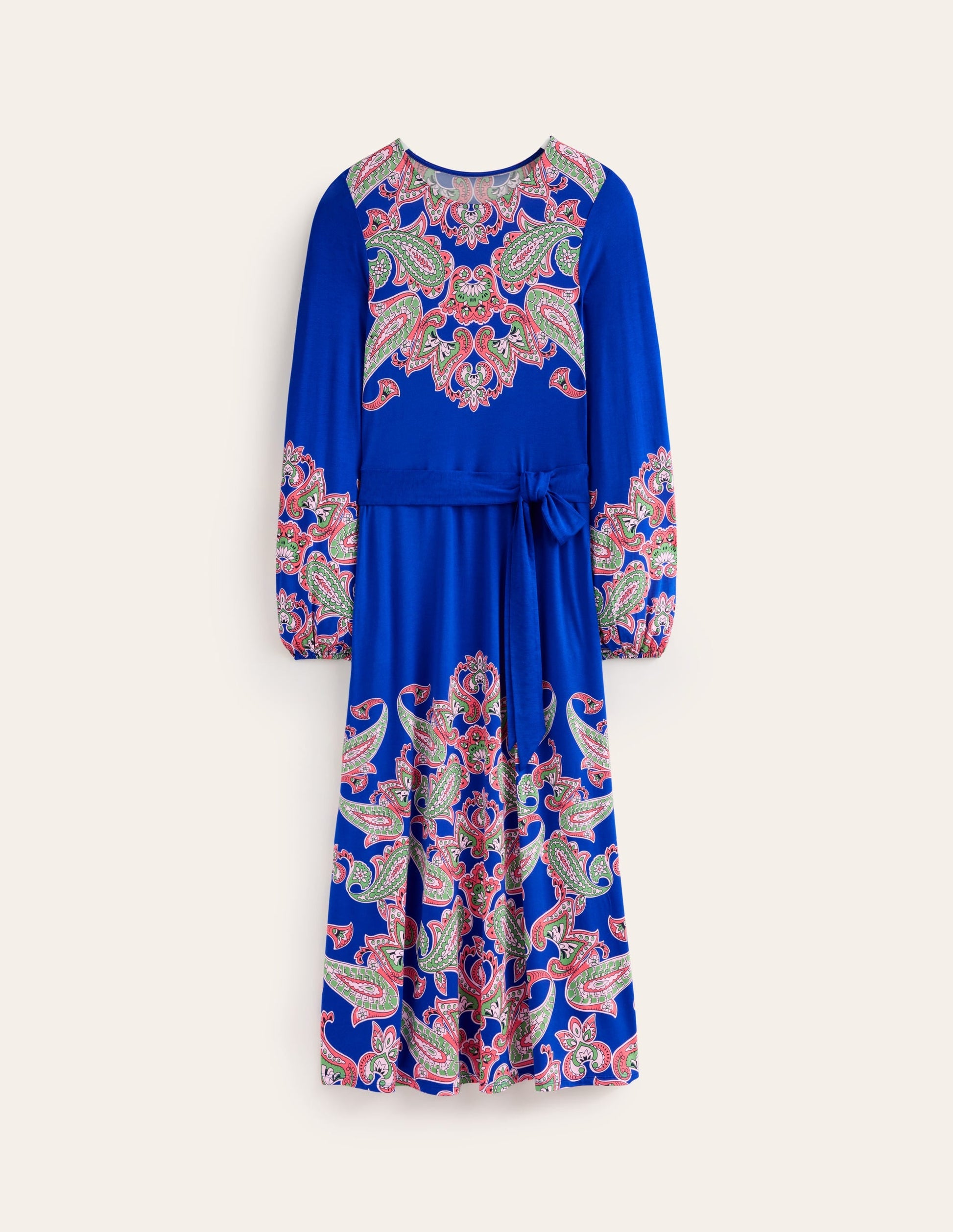 Placement Print Jersey Dress-Surf the Web, Paisley Wave-6