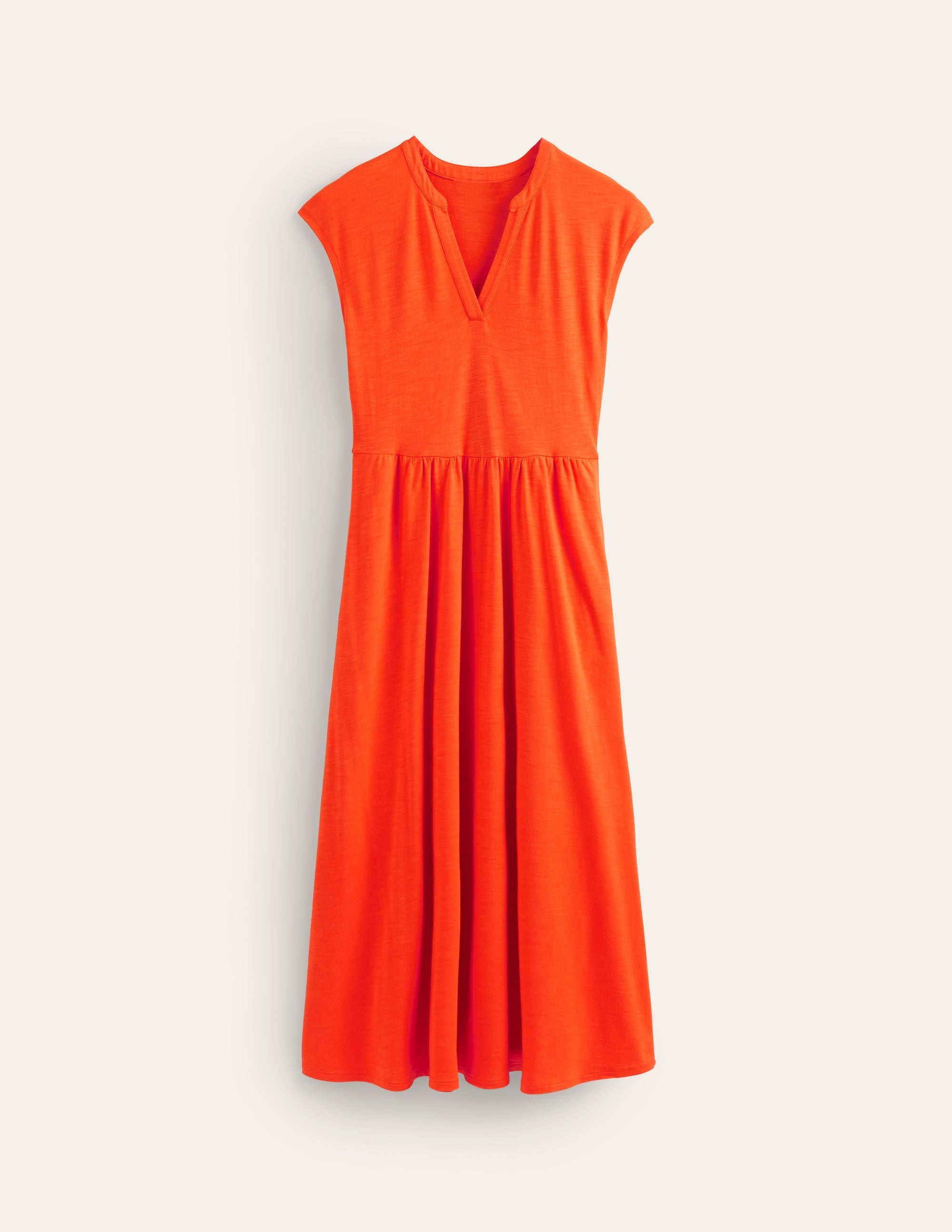 Chloe Notch Jersey Midi Dress-Mandarin Orange - Image 5