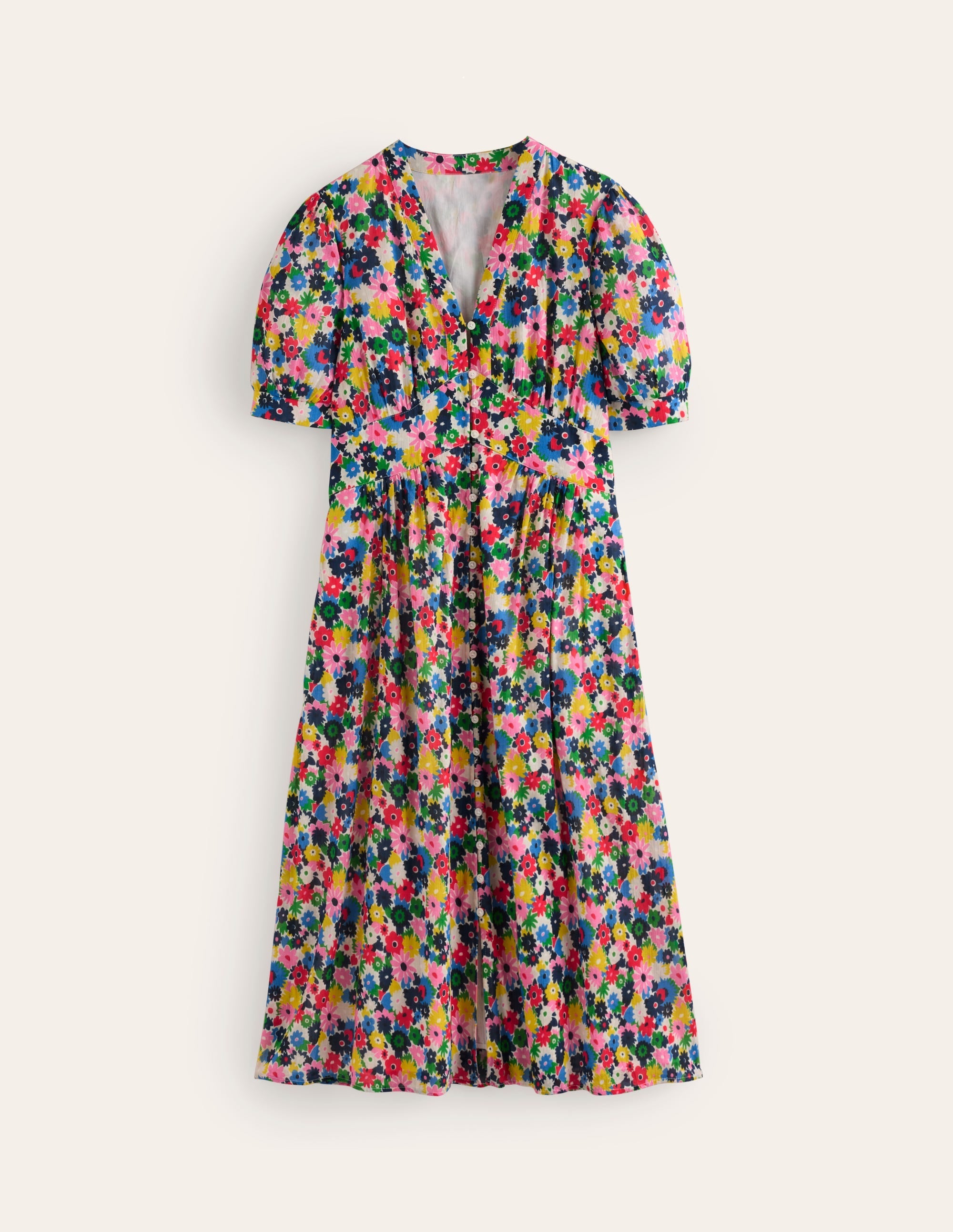 Elsa Crinkle Midi Tea Dress-Multi, Paintbox Ditsy - Image 8