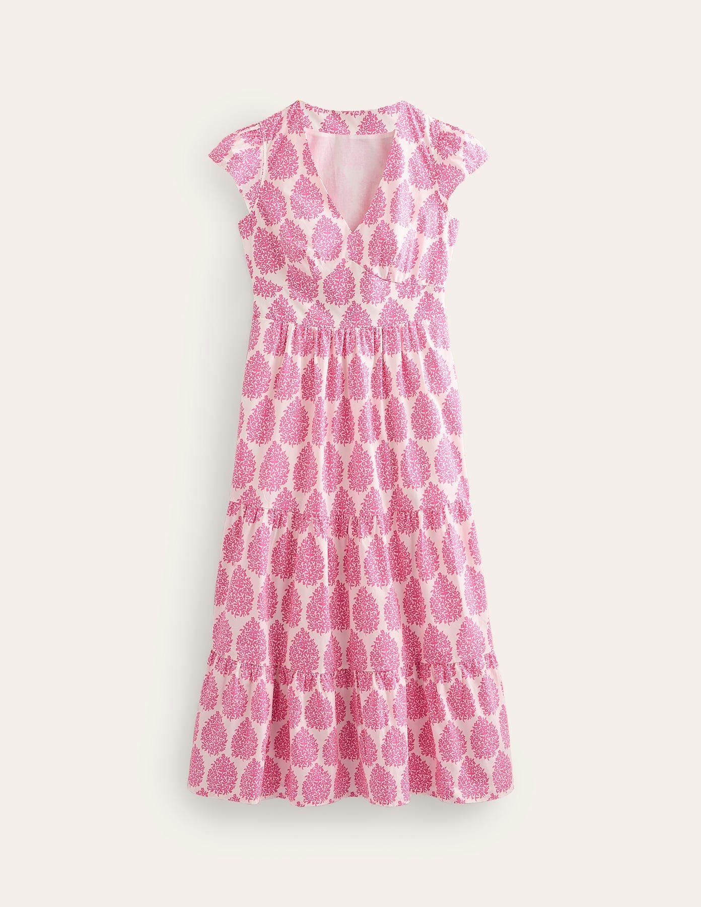 May Cotton Midi Tea Dress-Sangria Sunset, Floret - Image 6