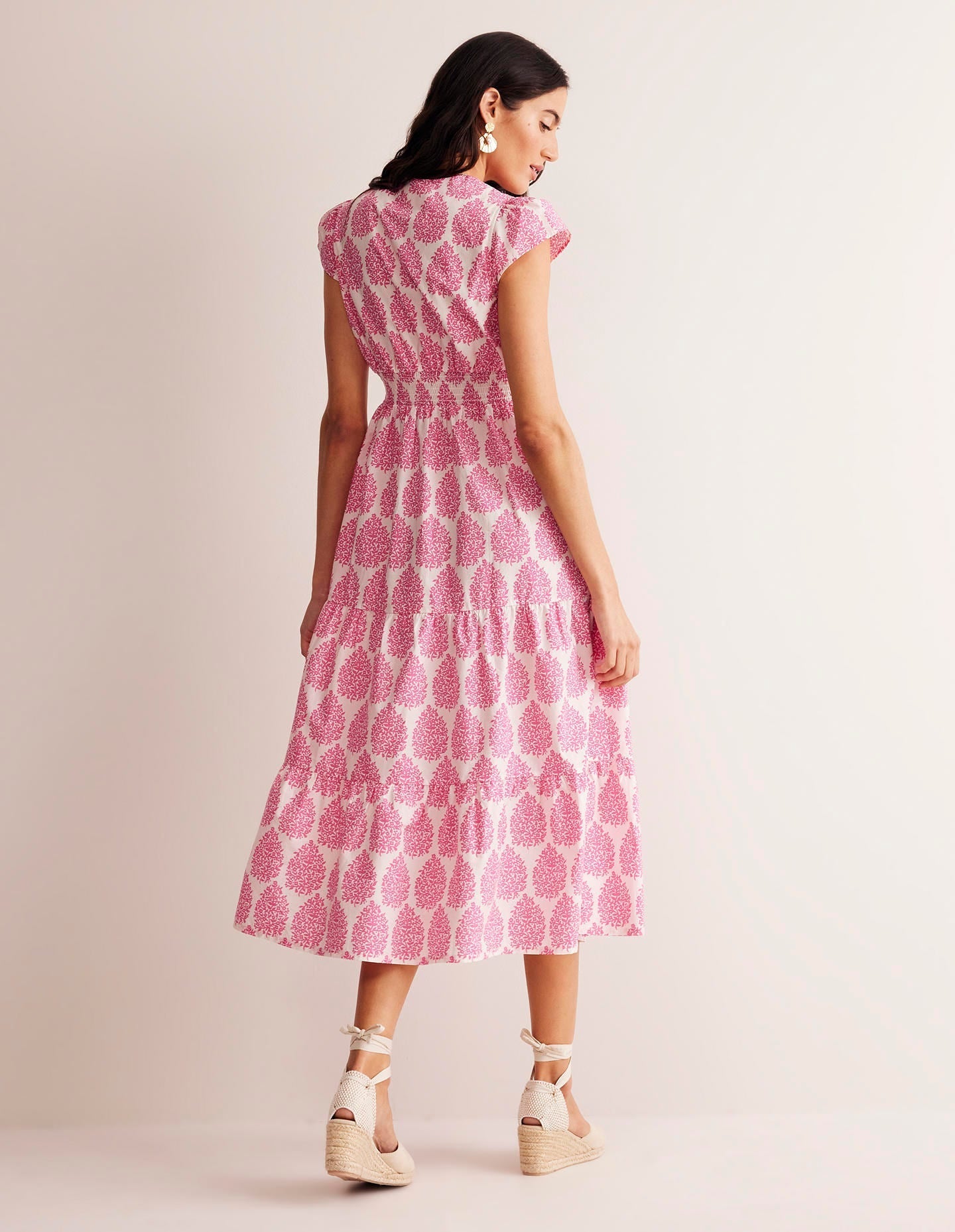 May Cotton Midi Tea Dress-Sangria Sunset, Floret - Image 3