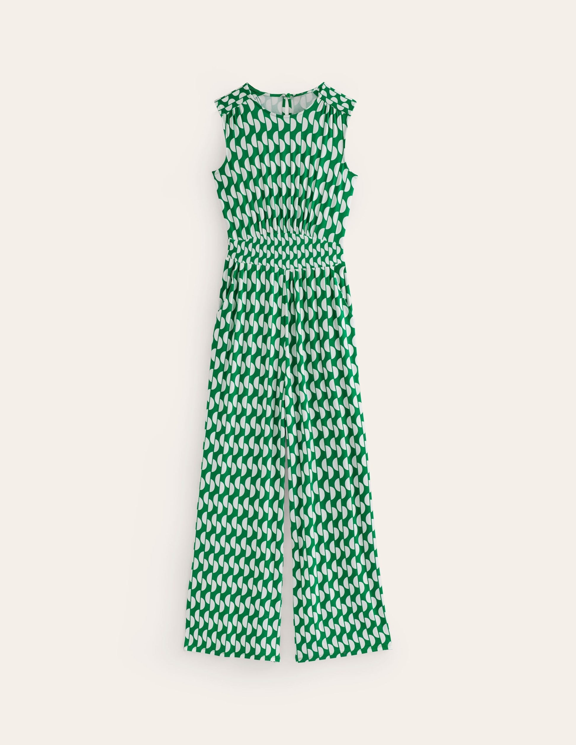 Thea Jersey Jumpsuit-Green, Geo Wave-5