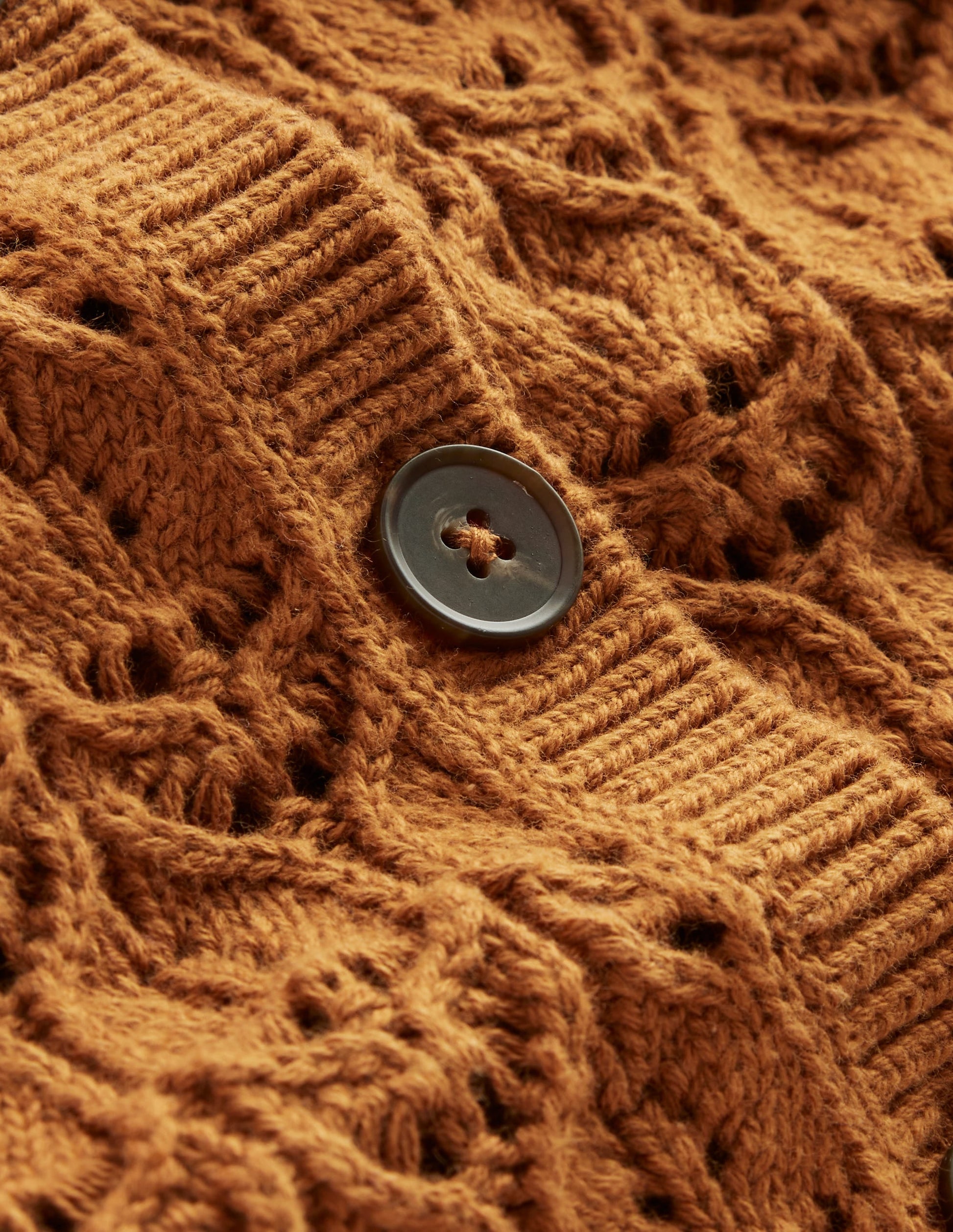Short Sleeve Crochet Cardigan-Gingerbread Brown-6