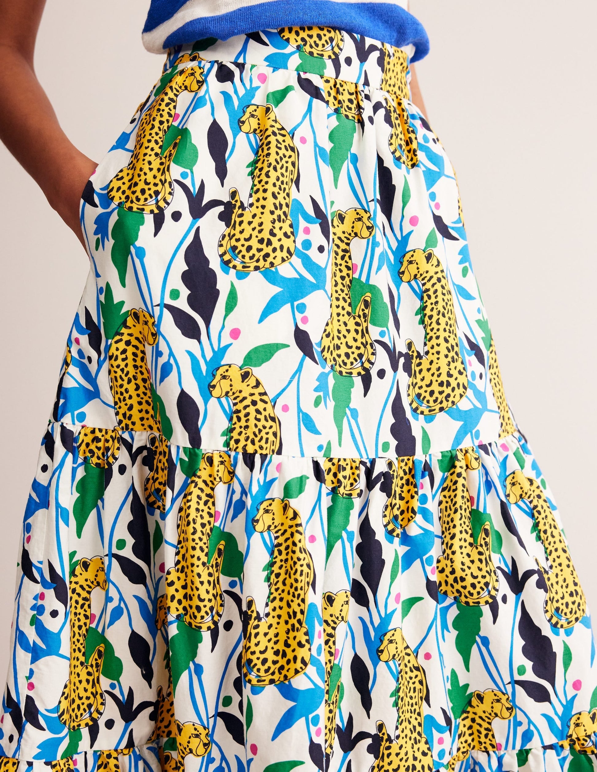 Lorna Tiered Maxi Skirt-Multi, Leopard Vine-2