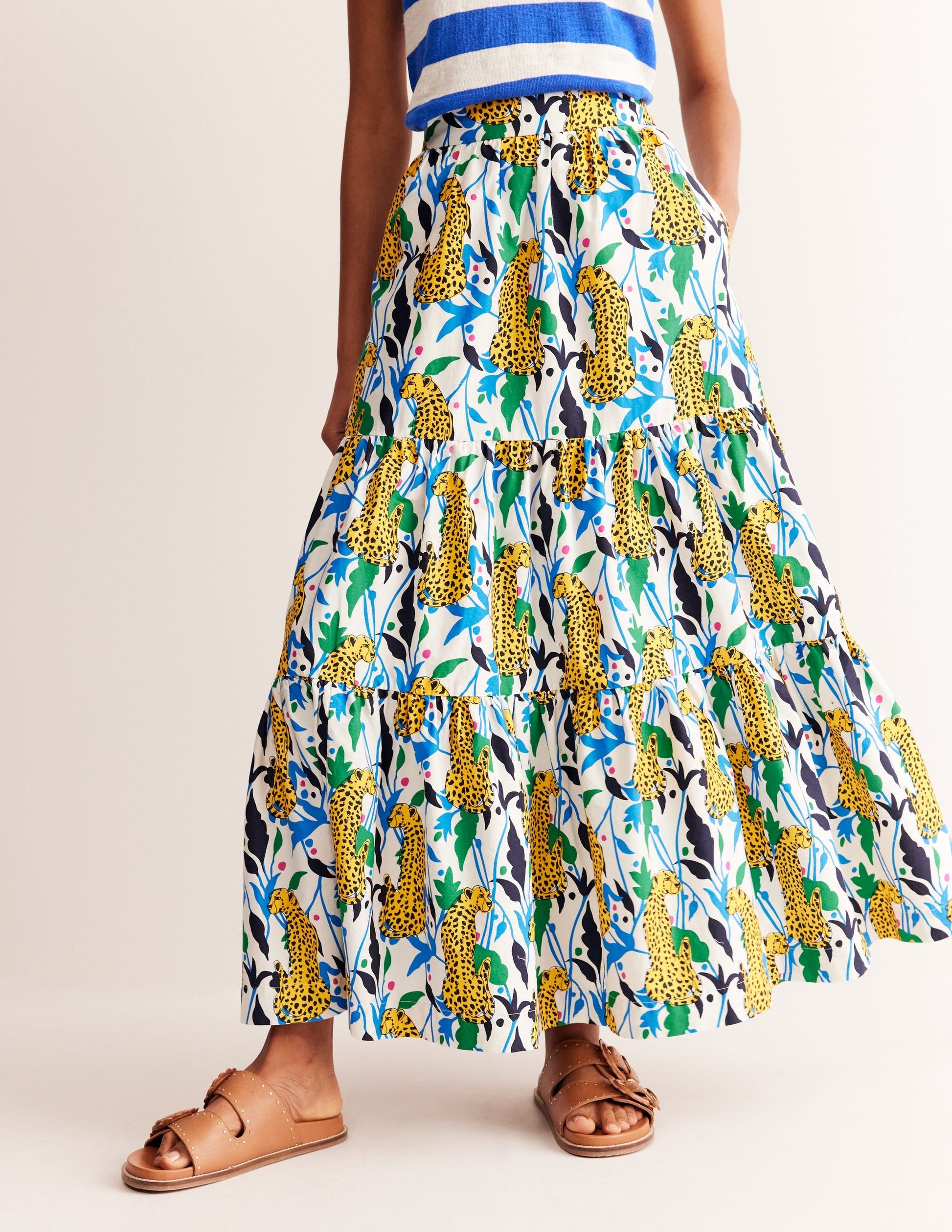 Lorna Tiered Maxi Skirt-Multi, Leopard Vine-4