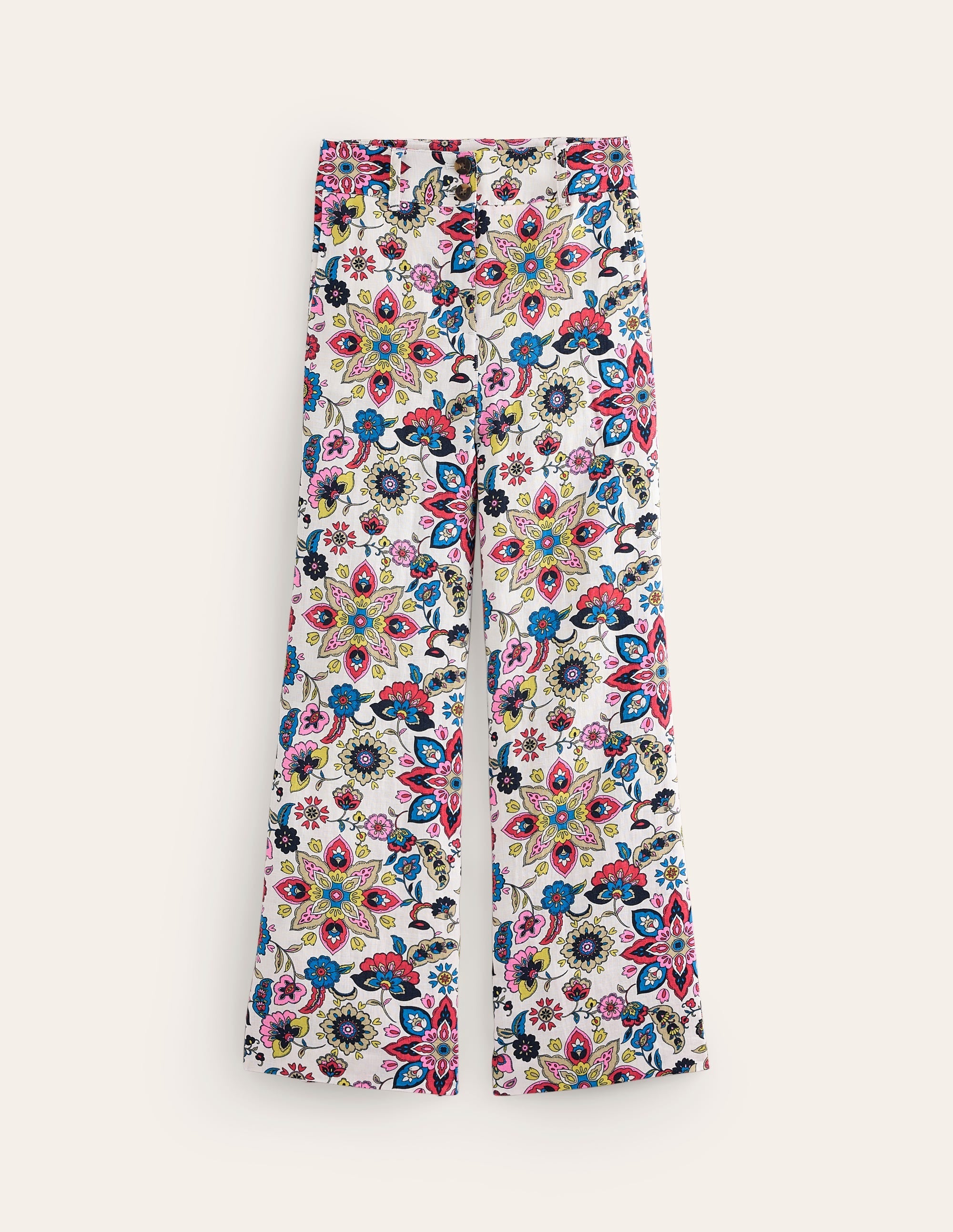 Westbourne Linen Trousers-Ivory, Botanical Sprig - Image 6