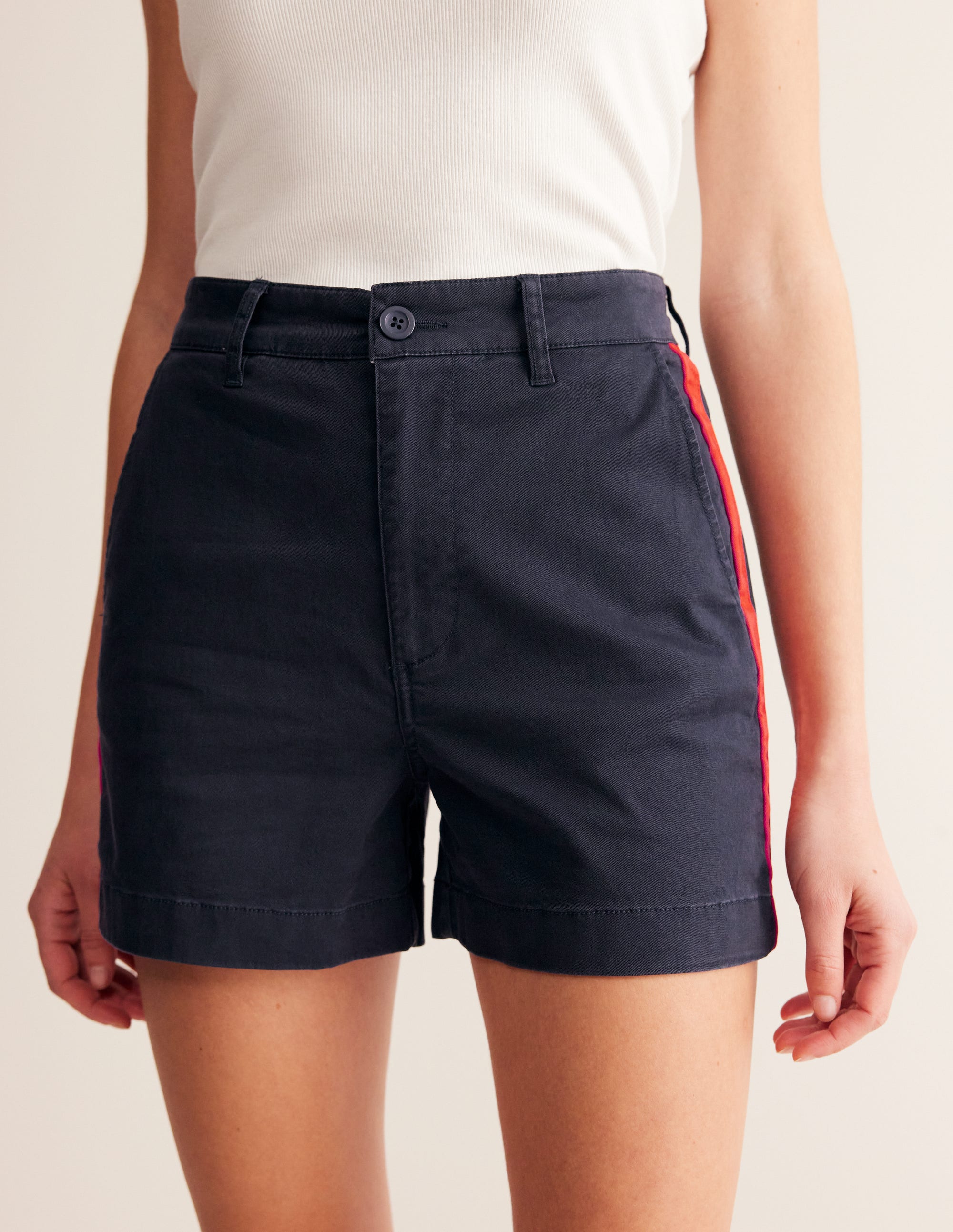 Barnsbury Chino Short-Navy, Red Side Stripe - Image 2