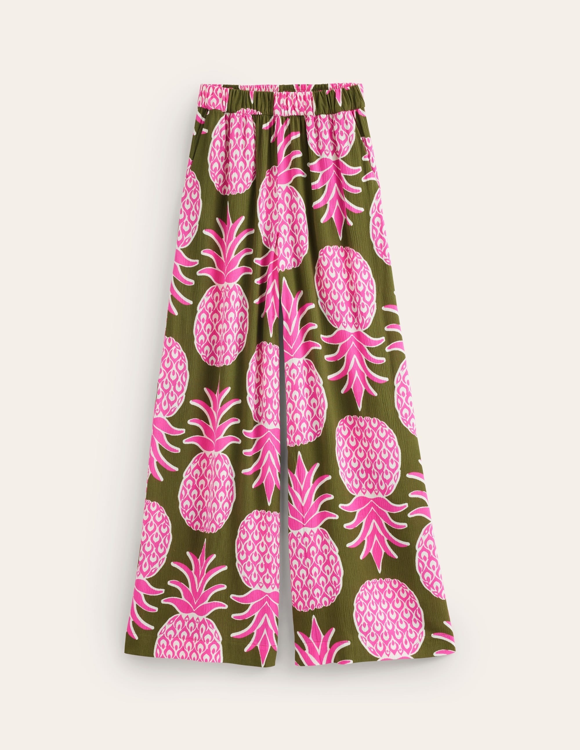 Crinkle Wide Trousers-Avocado, Pineapple Pop - Image 5
