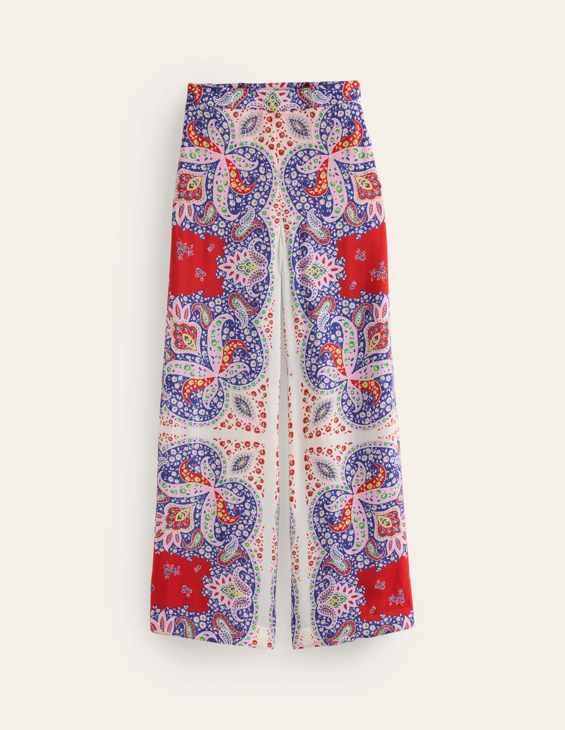 Palazzo Fluid Crepe Trousers-Rubicondo, Ornate Paisley-5