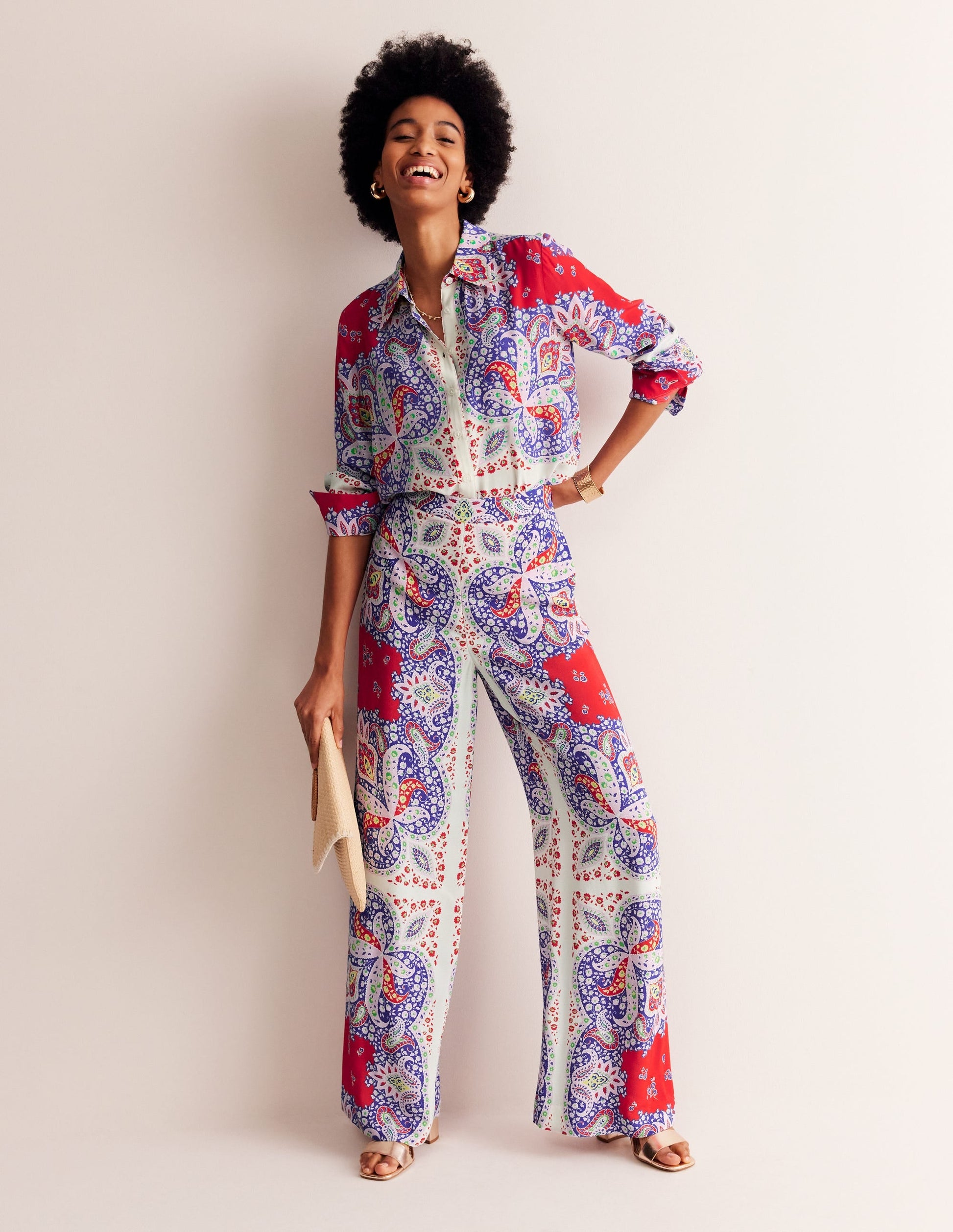 Palazzo Fluid Crepe Trousers-Rubicondo, Ornate Paisley-1