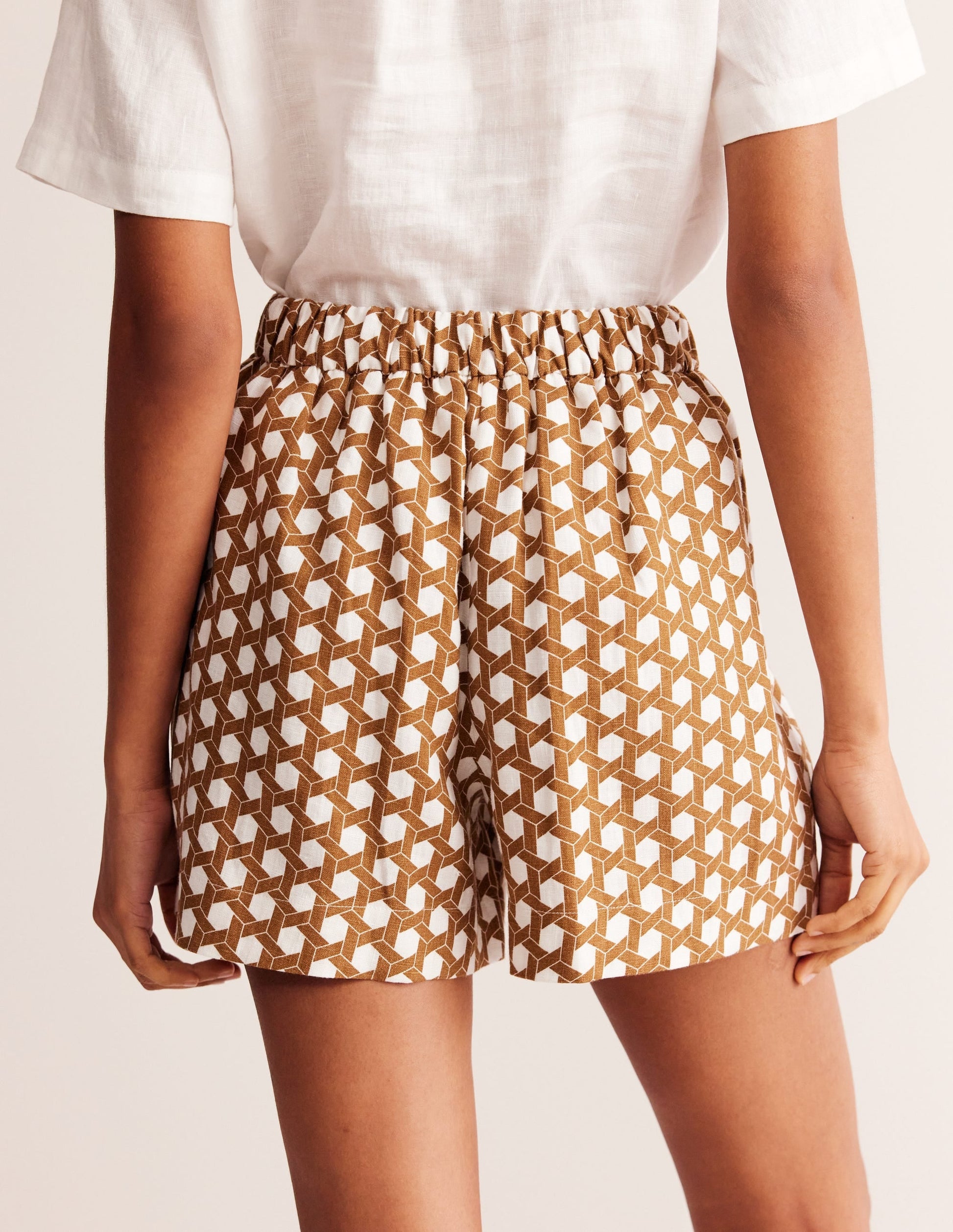 Hampstead Linen Shorts-Rubber, Honeycomb Geo-3