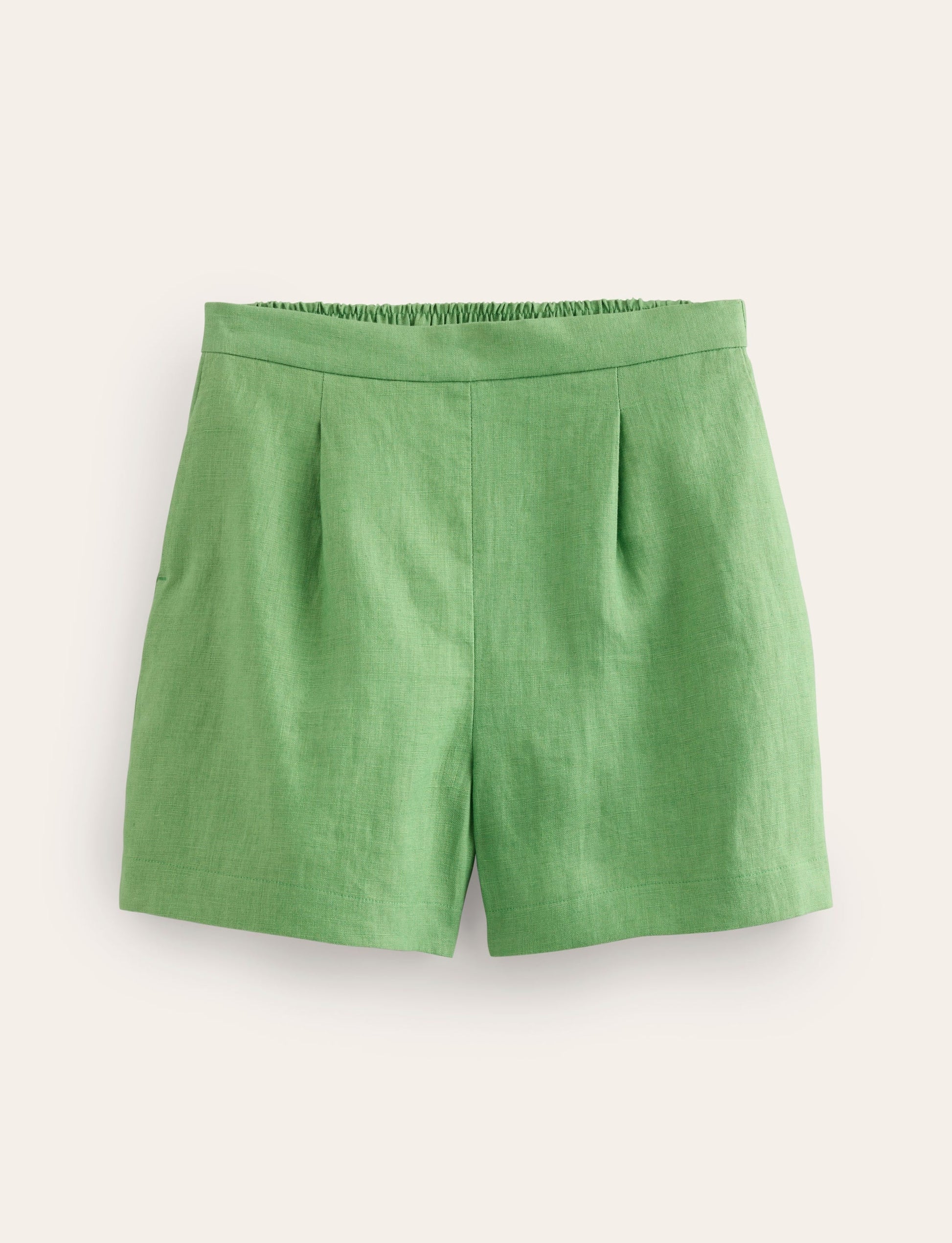 Hampstead Linen Shorts-Stone Green-5